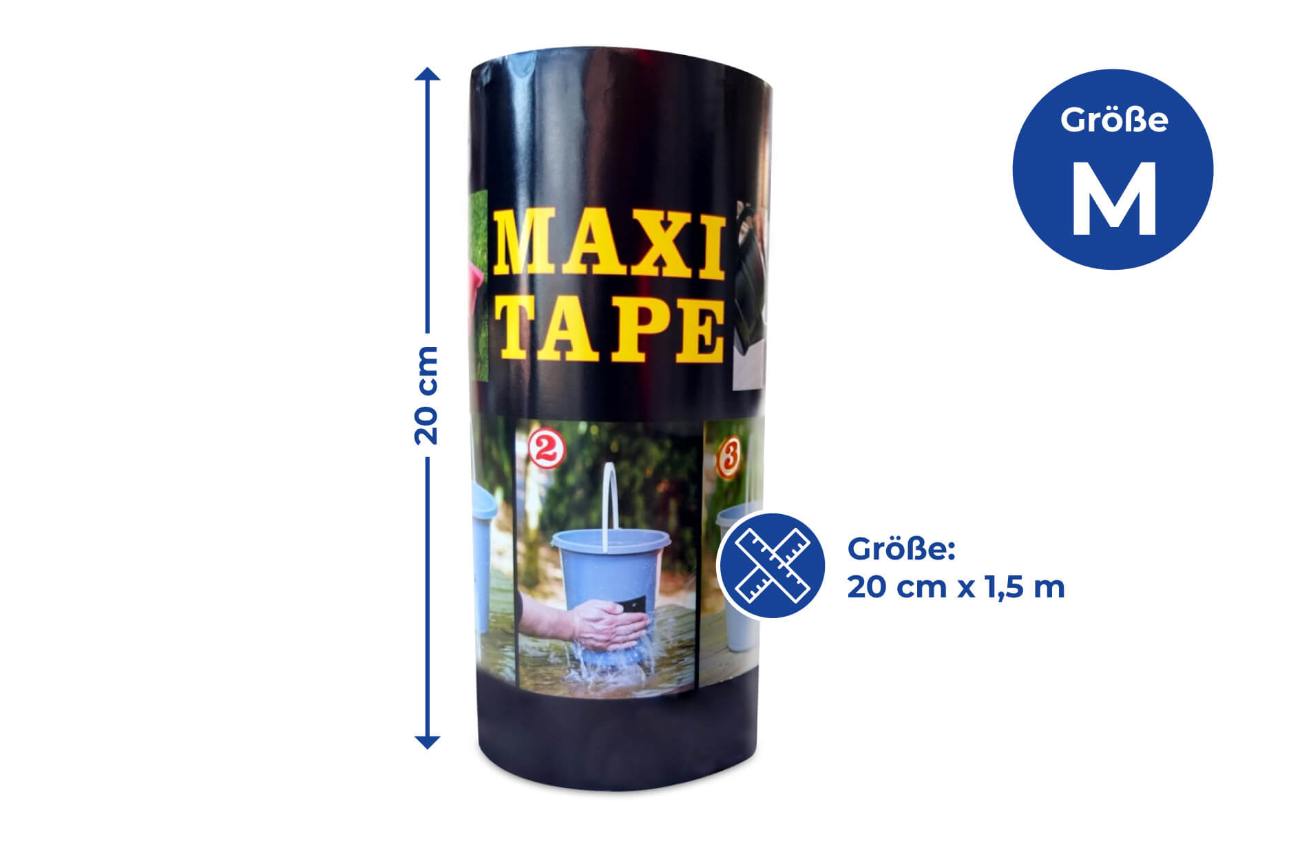 Maxi Panzertape schwarz M, 1,5 m