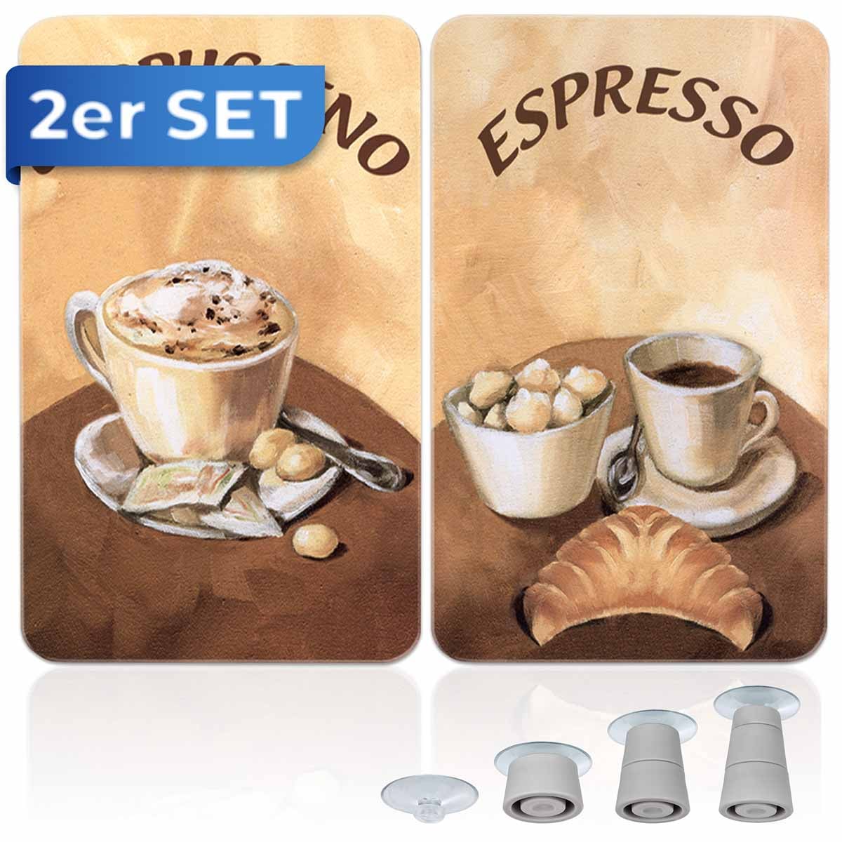 Herdabdeckplatte Universal Kaffee 2er Set, für alle Herdarten Herdabdeckplatte Universal Kaffee 2er Set, für alle Herdarten