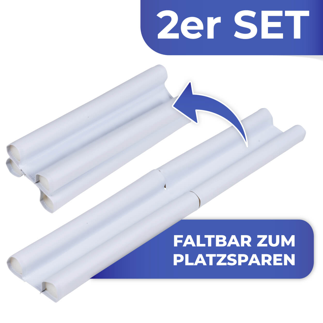 Zugluft-Stop, faltbar weiß 2er Set