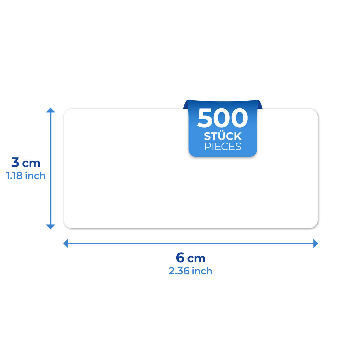Haftetiketten 500 Stück, mit Dispenser