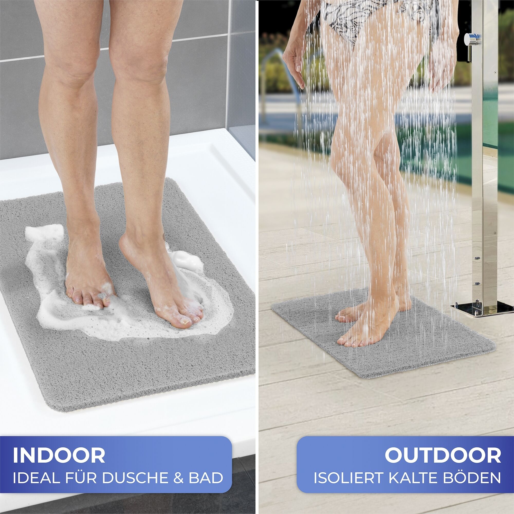 Wellness Duschmatte, grau 60x40 cm Wellness Duschmatte, grau 60x40 cm