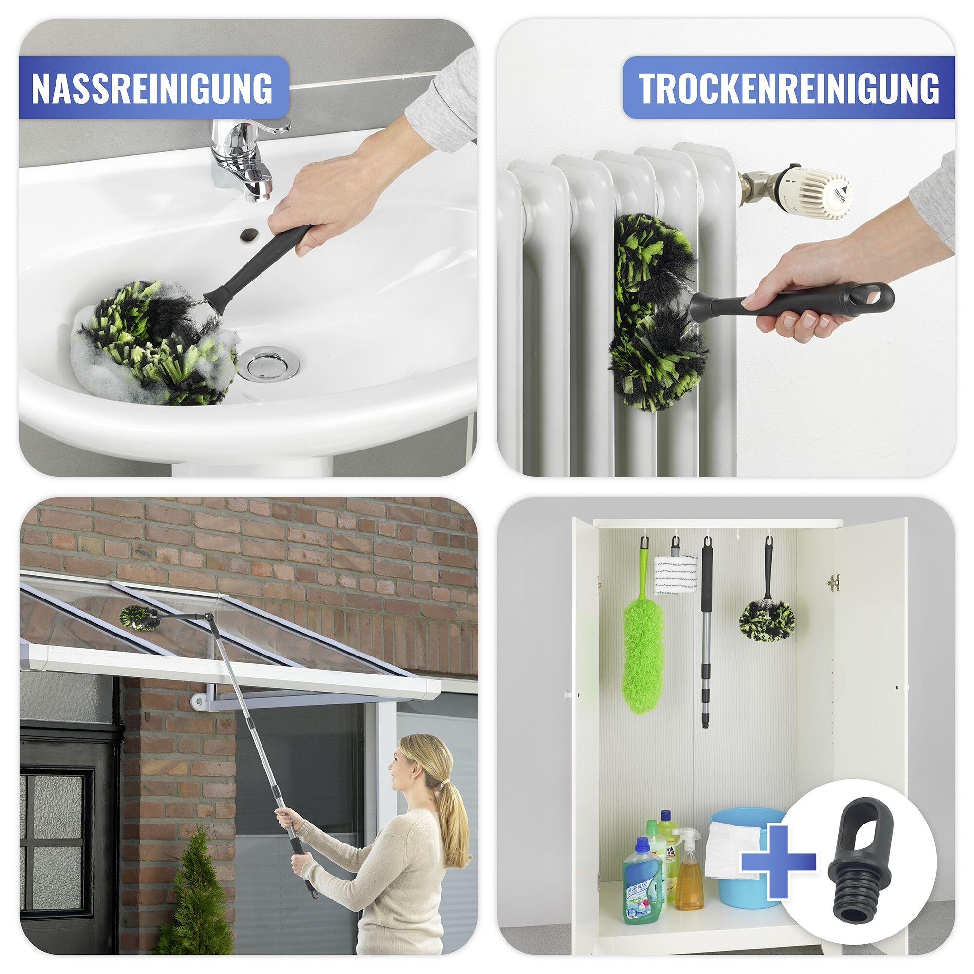 Eck-Staubbürste inkl. Teleskopstiel knickbar 3in1 Eck-Staubbürste inkl. Teleskopstiel knickbar 3in1