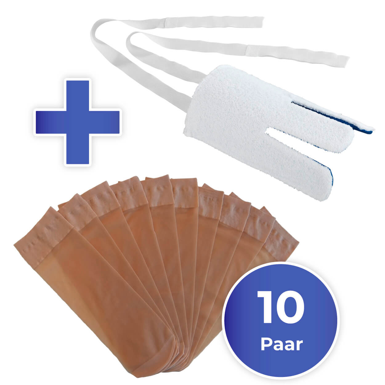 2in1-Set: Anziehhilfe für Strümpfe und stützende Socken im 10er Set 2in1-Set: Anziehhilfe für Strümpfe und stützende Socken im 10er Set