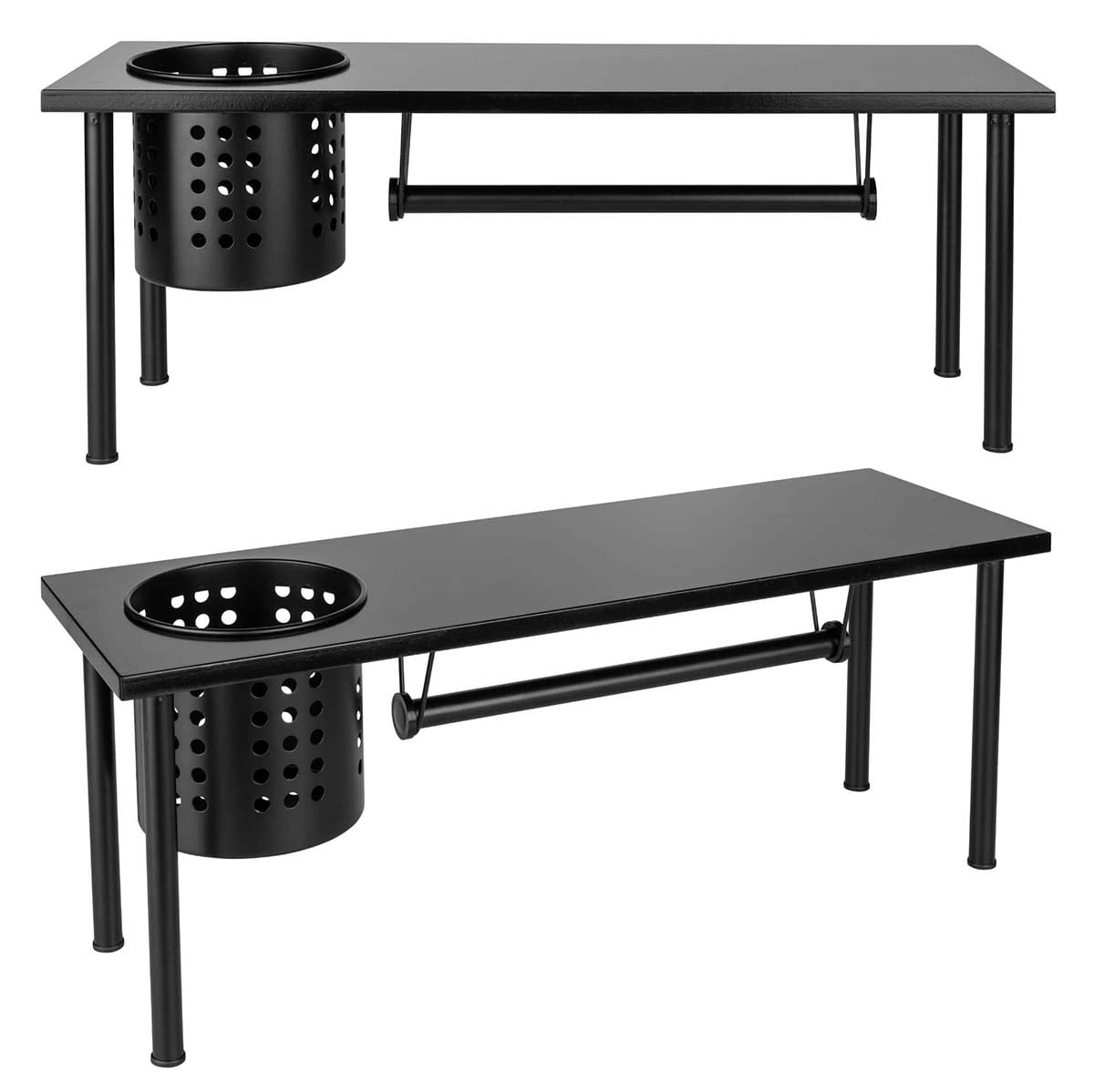 Regal mit Rollenhalter, Schwarz Regal mit Rollenhalter, Schwarz
