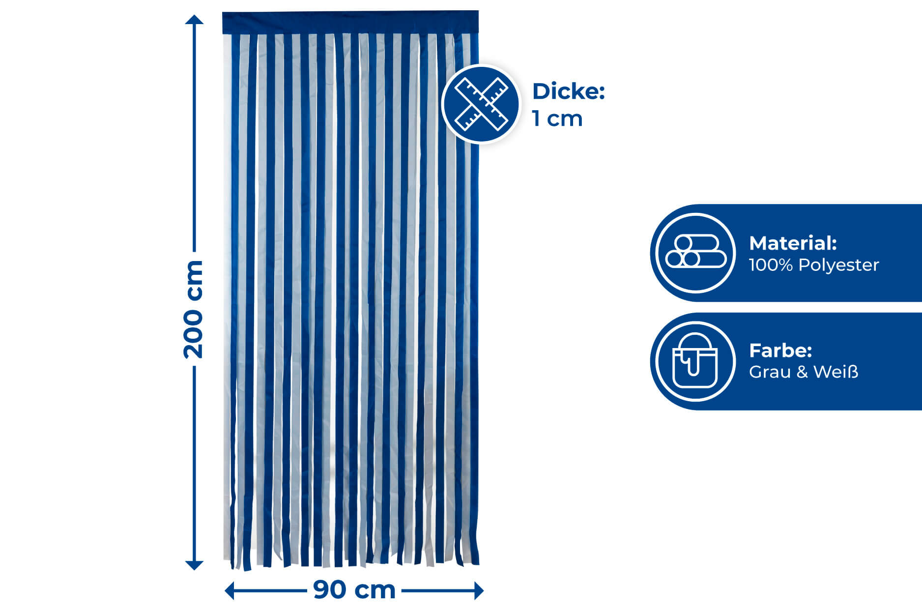 Türvorhang, blau-weiß Türvorhang, blau-weiß
