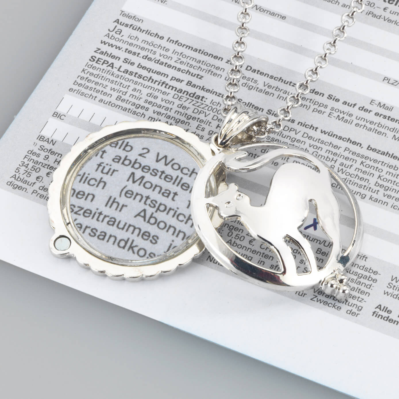Kette mit Lupenanhänger KATZE Kette mit Lupenanhänger KATZE