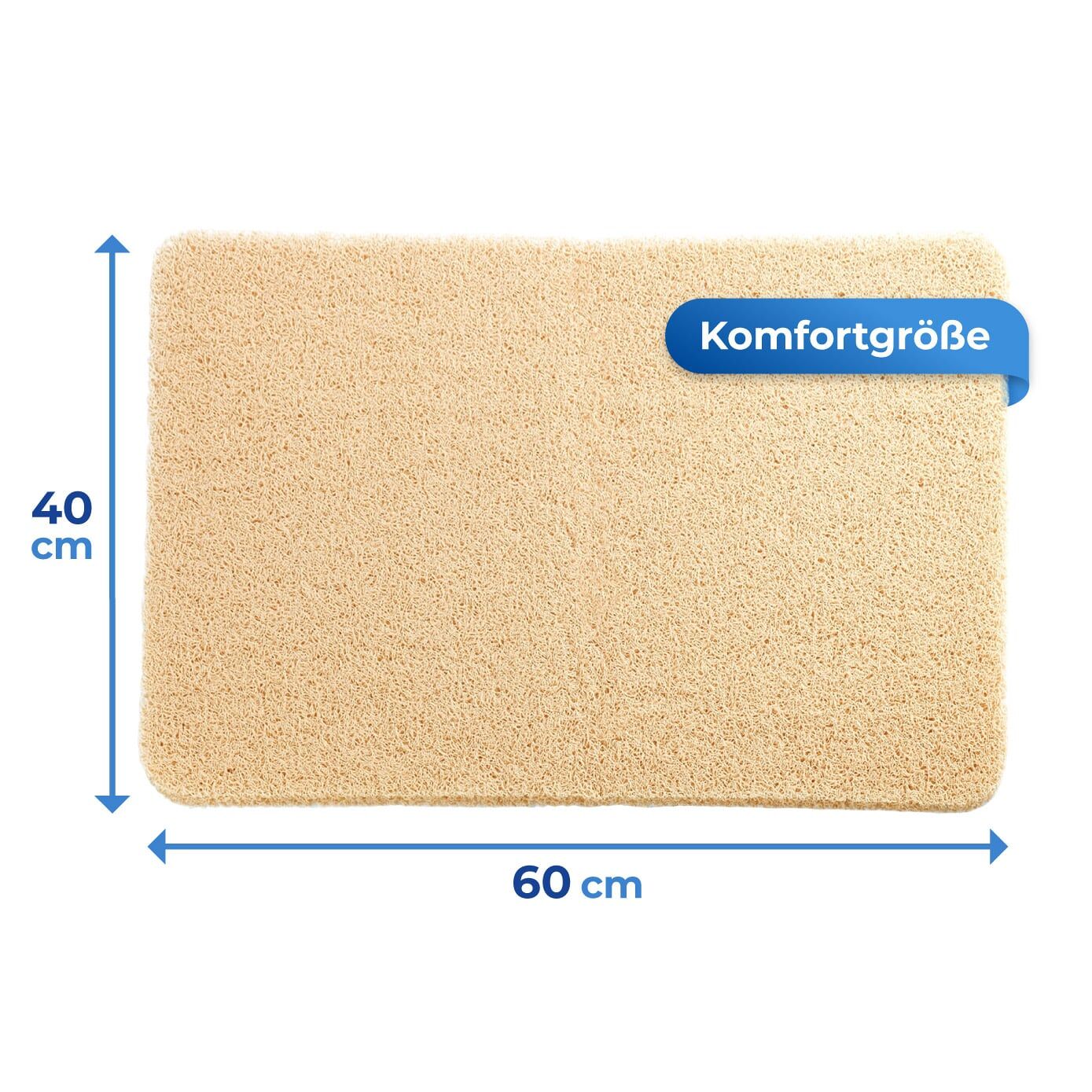 Wellness Duschmatte Outdoor, beige 60x40 cm Wellness Duschmatte Outdoor, beige 60x40 cm