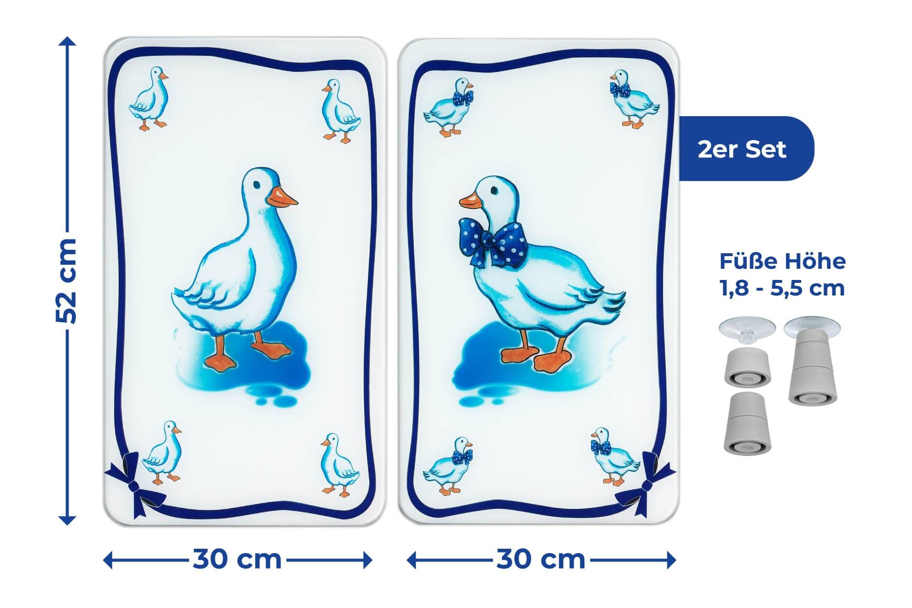 Herdabdeckplatte Universal Gänse 2er Set, für alle Herdarten