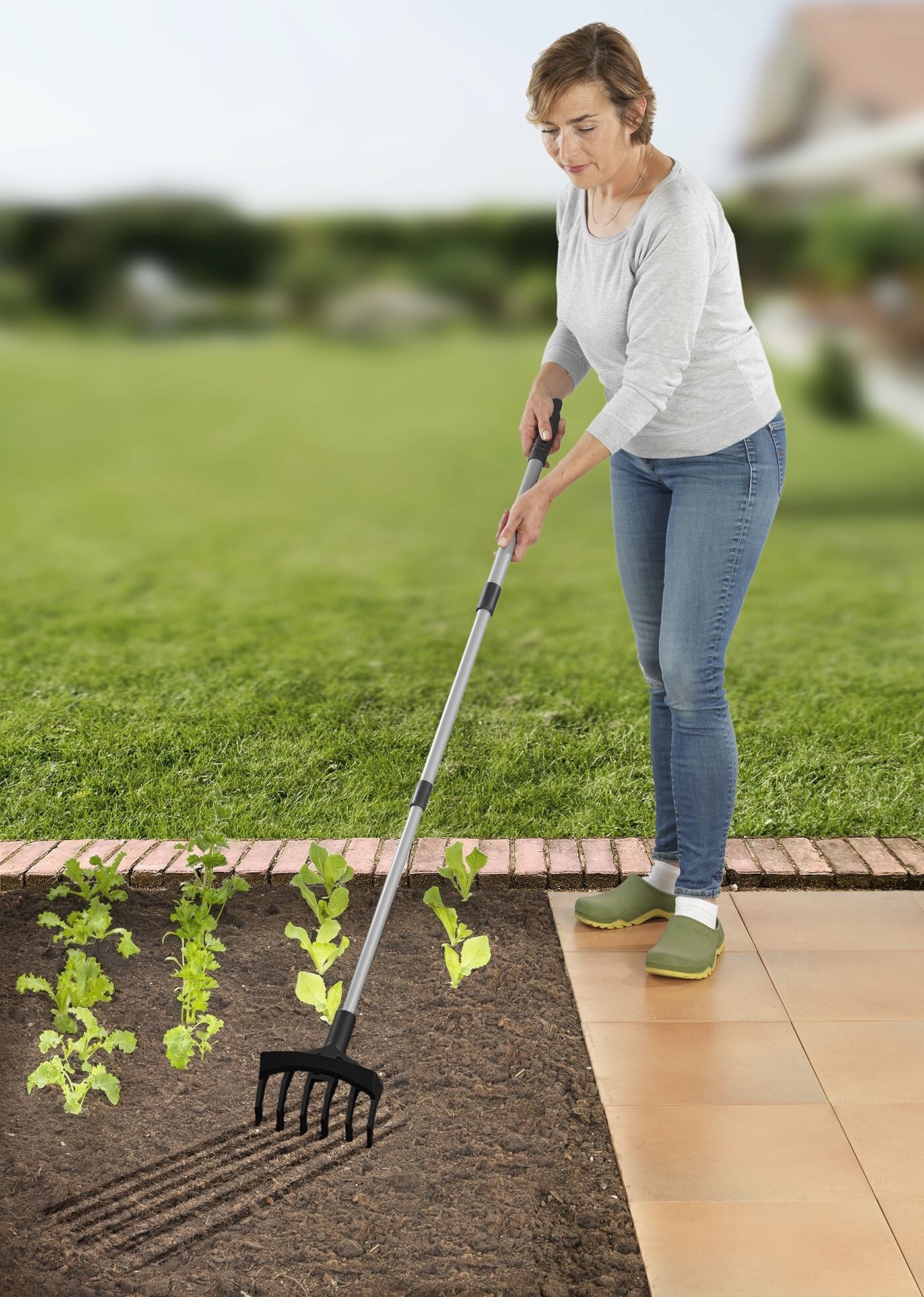 Gartenhacke & Kultivator für Teleskopstiel 2in1