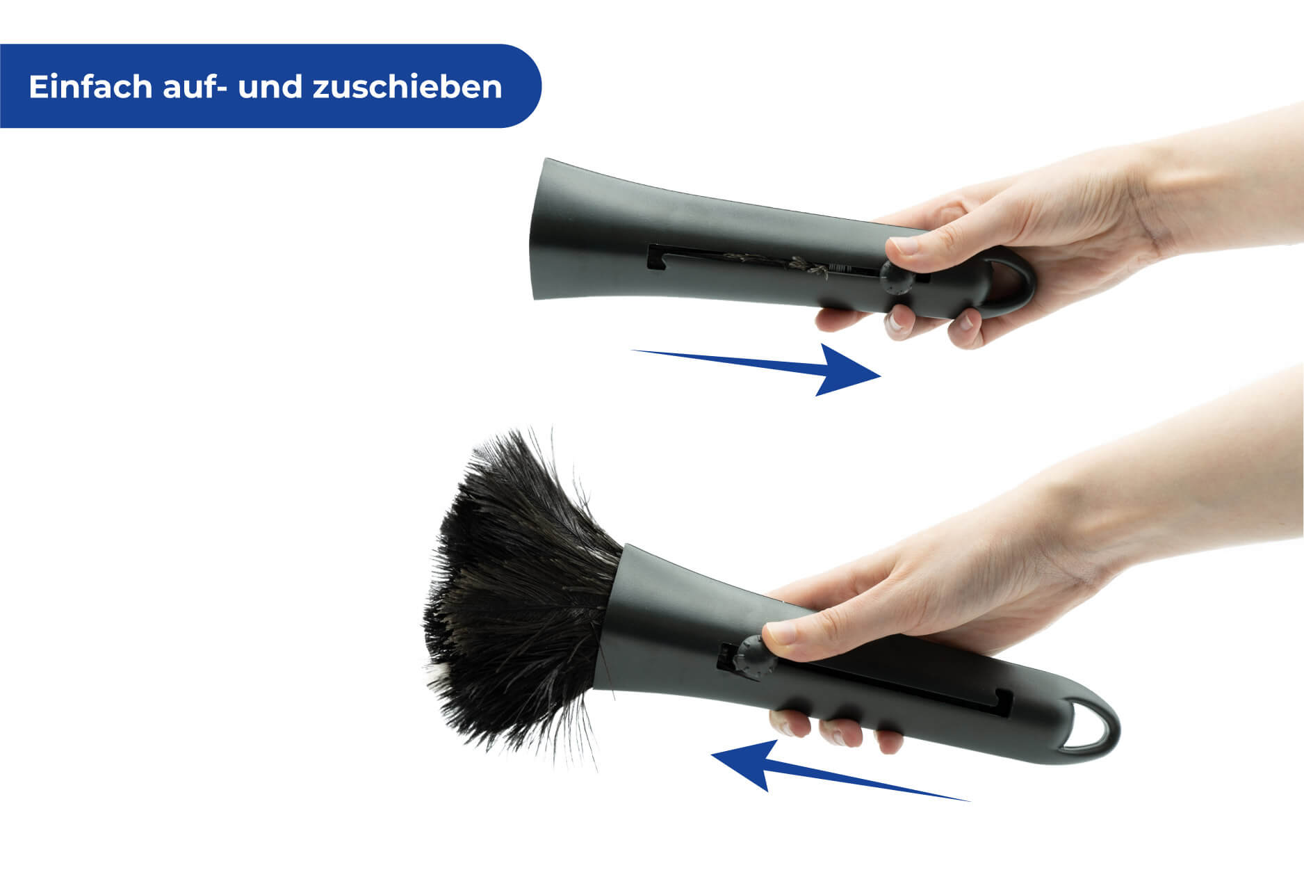 Einschiebbarer Straußenfeder-Staubwedel Einschiebbarer Straußenfeder-Staubwedel