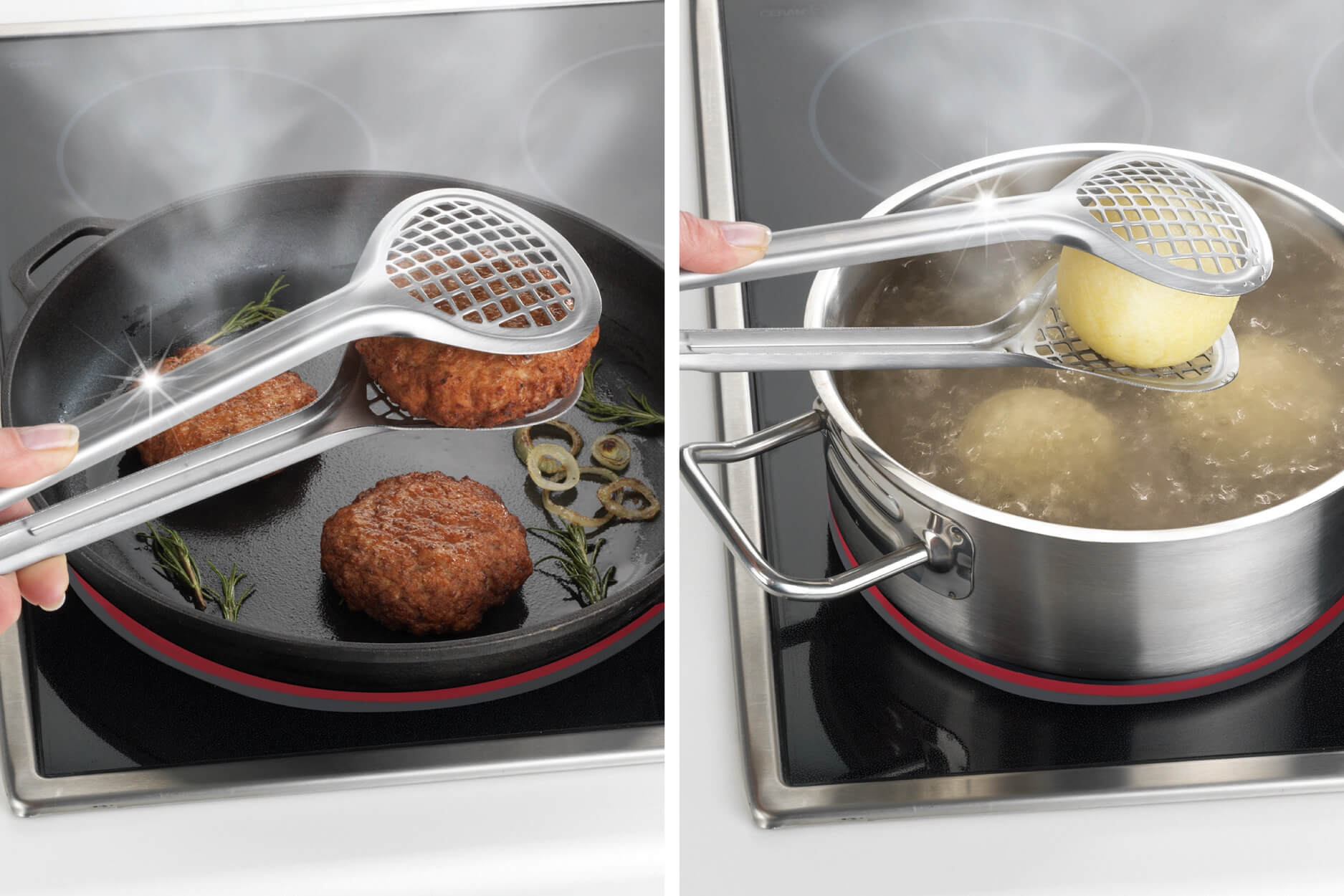 Gourmet-Set Küchen- und Grillhelfer mit Jumbo Pfannenwender und Multifunktioneller Küchenzange
