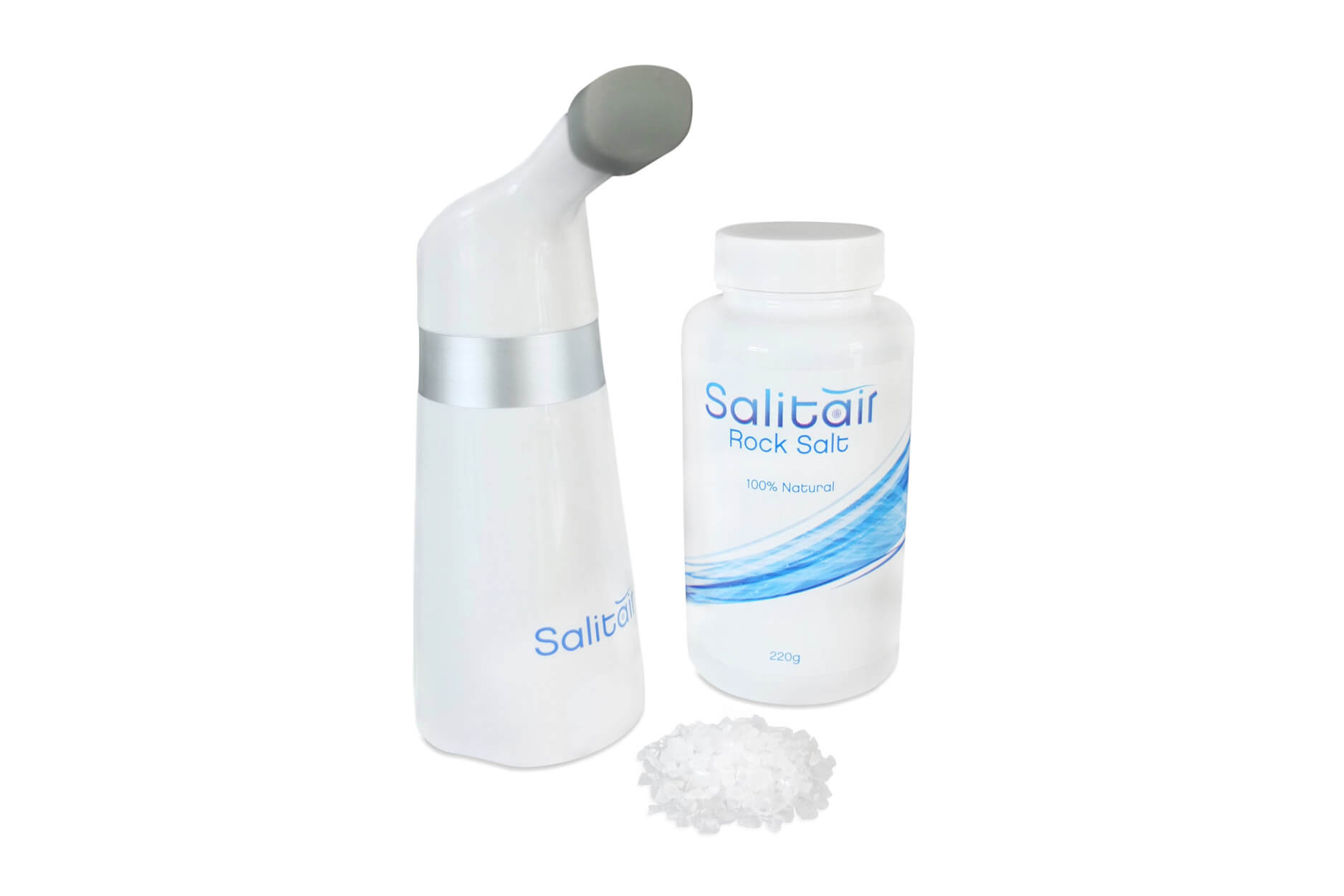 Salitair Inhalationsgerät mit Steinsalzkristallen
