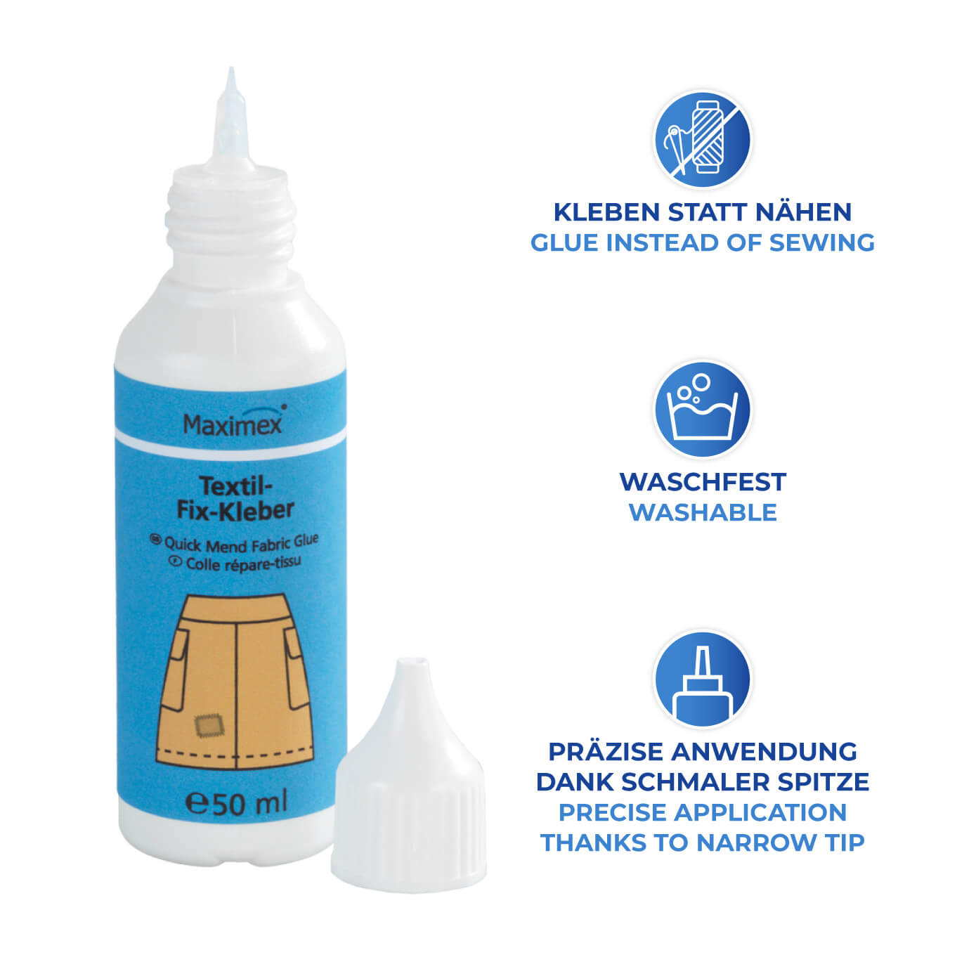 Textil-Fix Textilkleber waschmaschinenfest, 50 ml Textil-Fix Textilkleber waschmaschinenfest, 50 ml