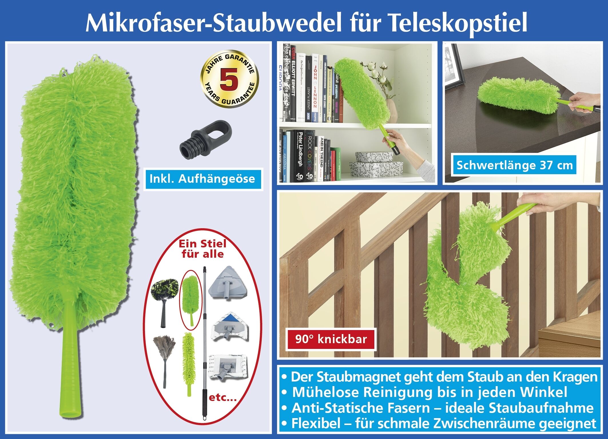 Mikrofaser-Staubwedel grün