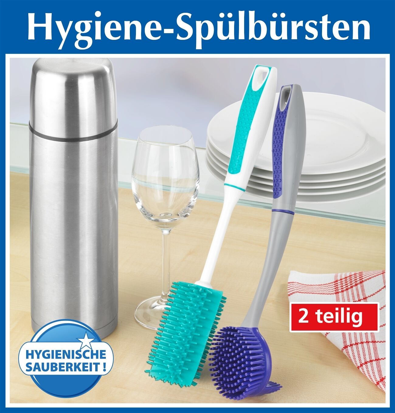 Hygiene-Spülbürsten, 2 teiliges Set