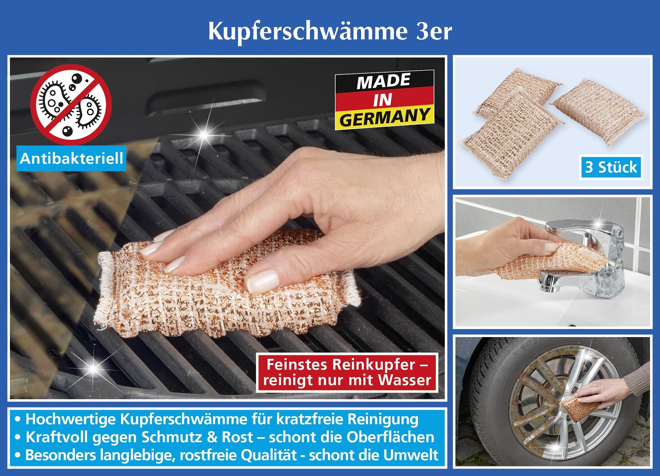 Kupferschwamm 3er