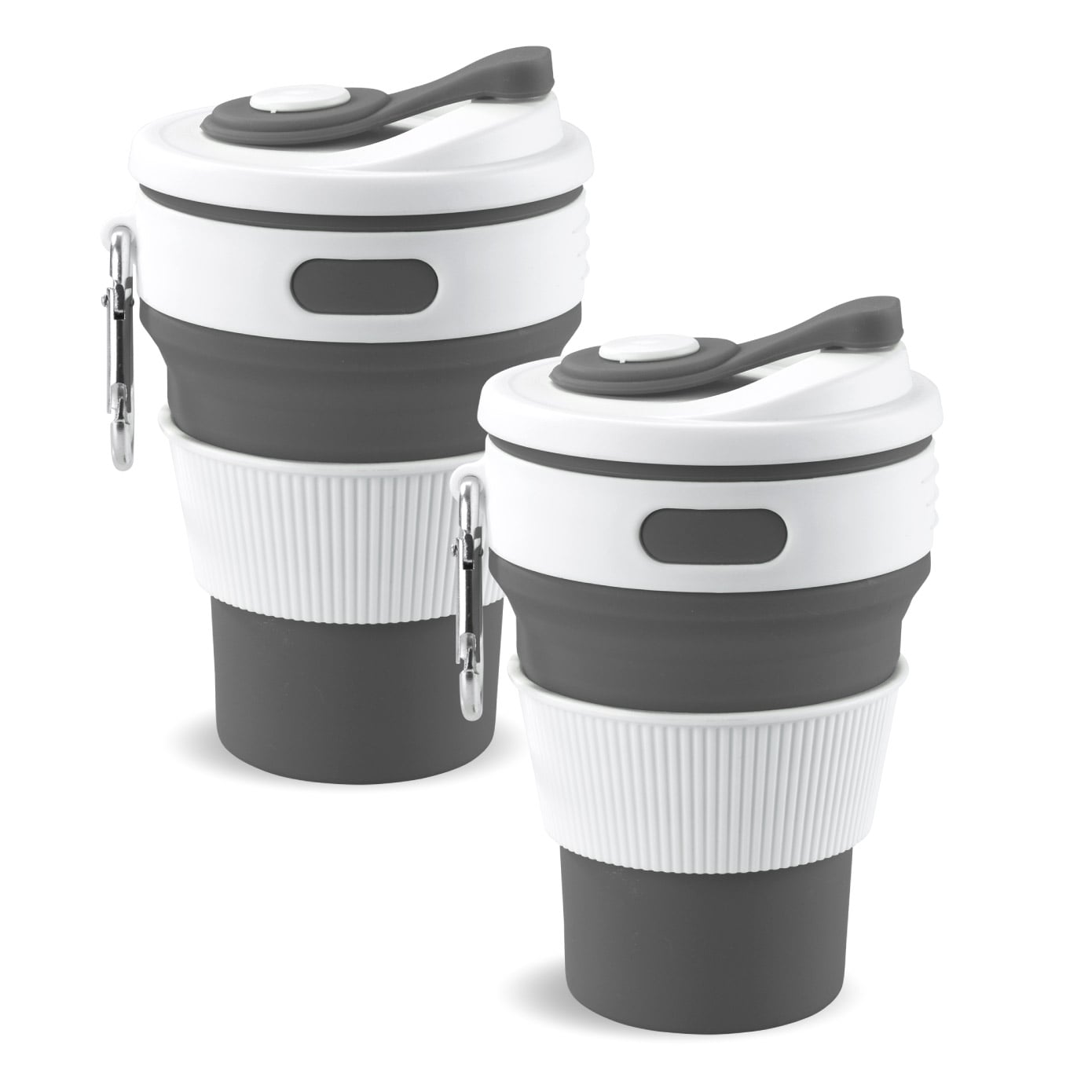 Faltbarer Silikon Coffee-to-go-Becher, 2er Set Faltbarer Silikon Coffee-to-go-Becher, 2er Set