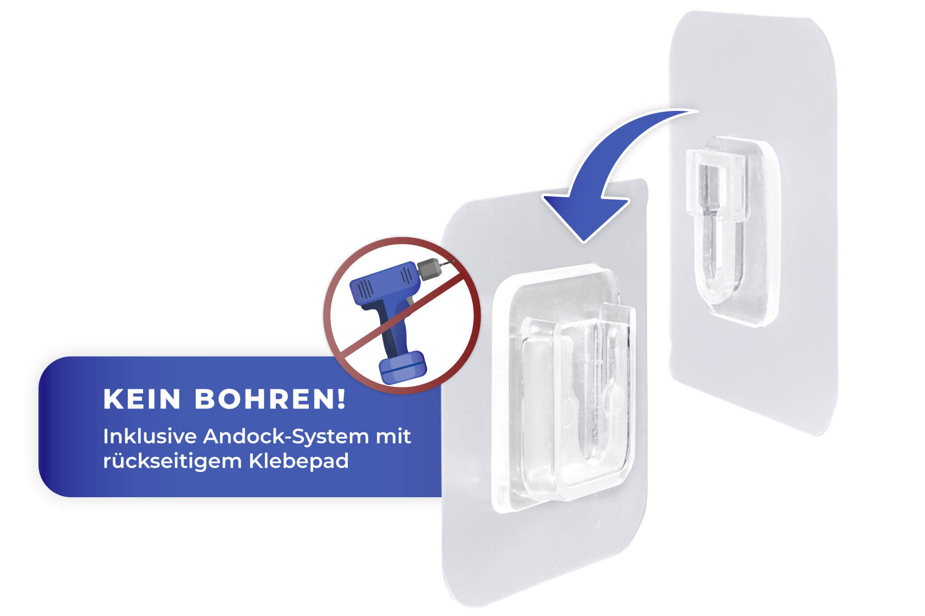 Doppelseitige Klebehaken DUO, 5 Paar Doppelseitige Klebehaken DUO, 5 Paar