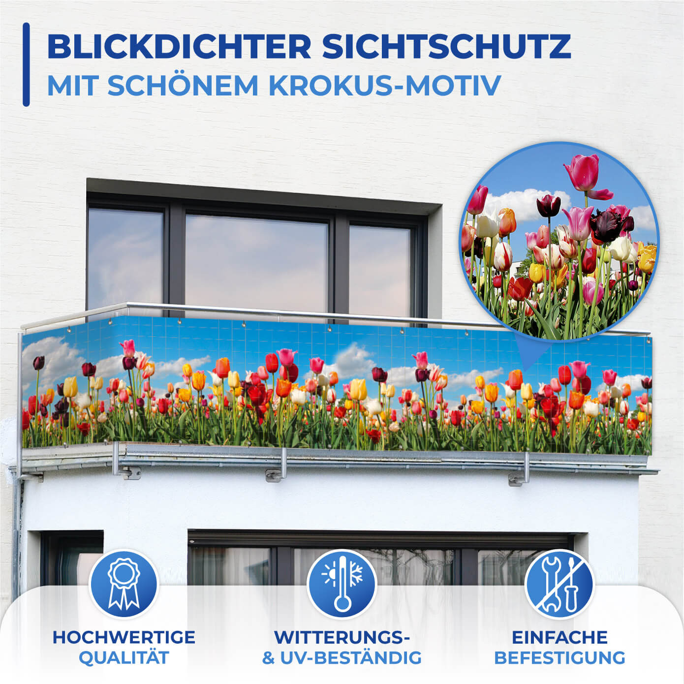 Balkon-Sichtschutz TULPENWIESE