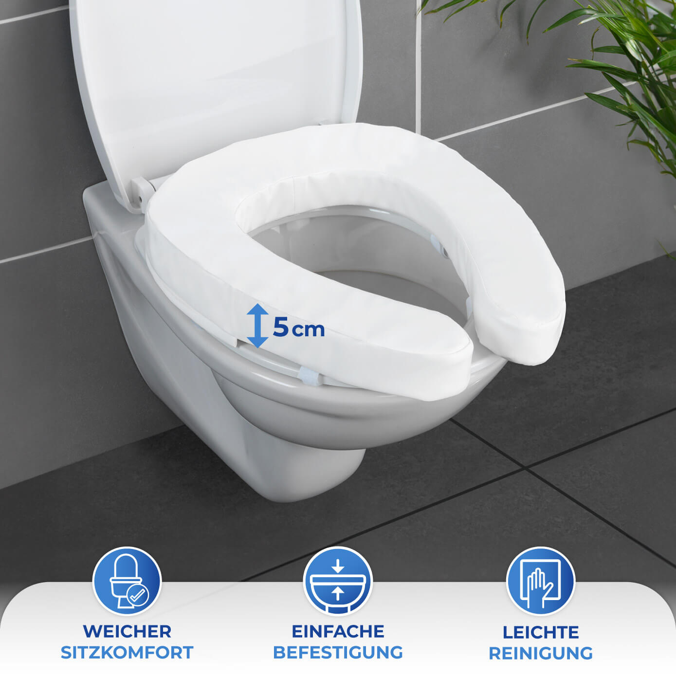 Ersatzbezug für Komfort WC-Sitzerhöhung 2 in 1