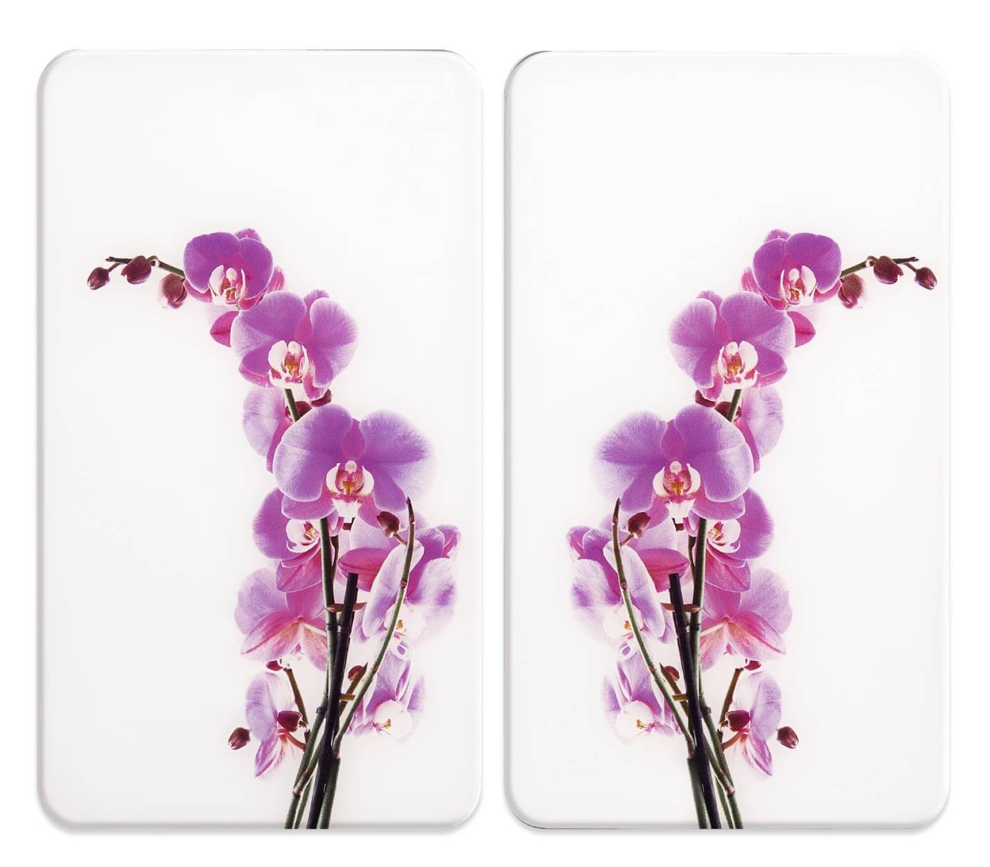 Herdabdeckplatte Universal Orchideenblüte 2er Set, für alle Herdarten