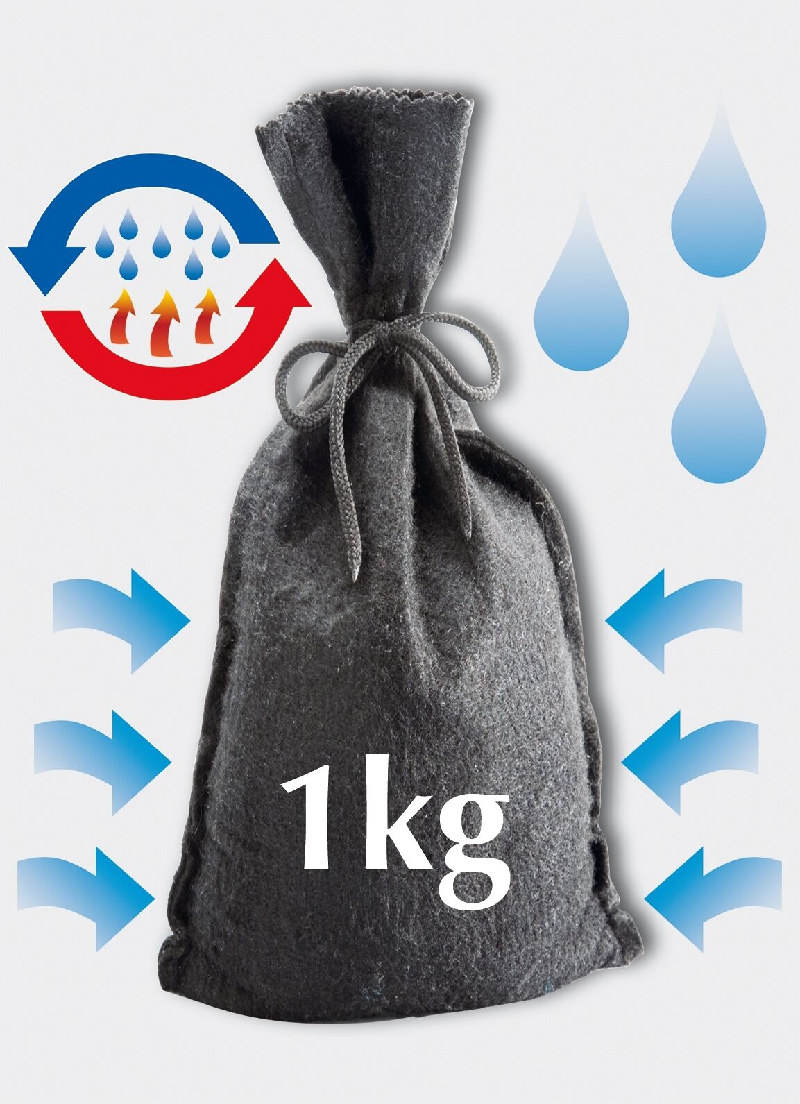 Raumentfeuchter-Sack, 1kg, schwarz