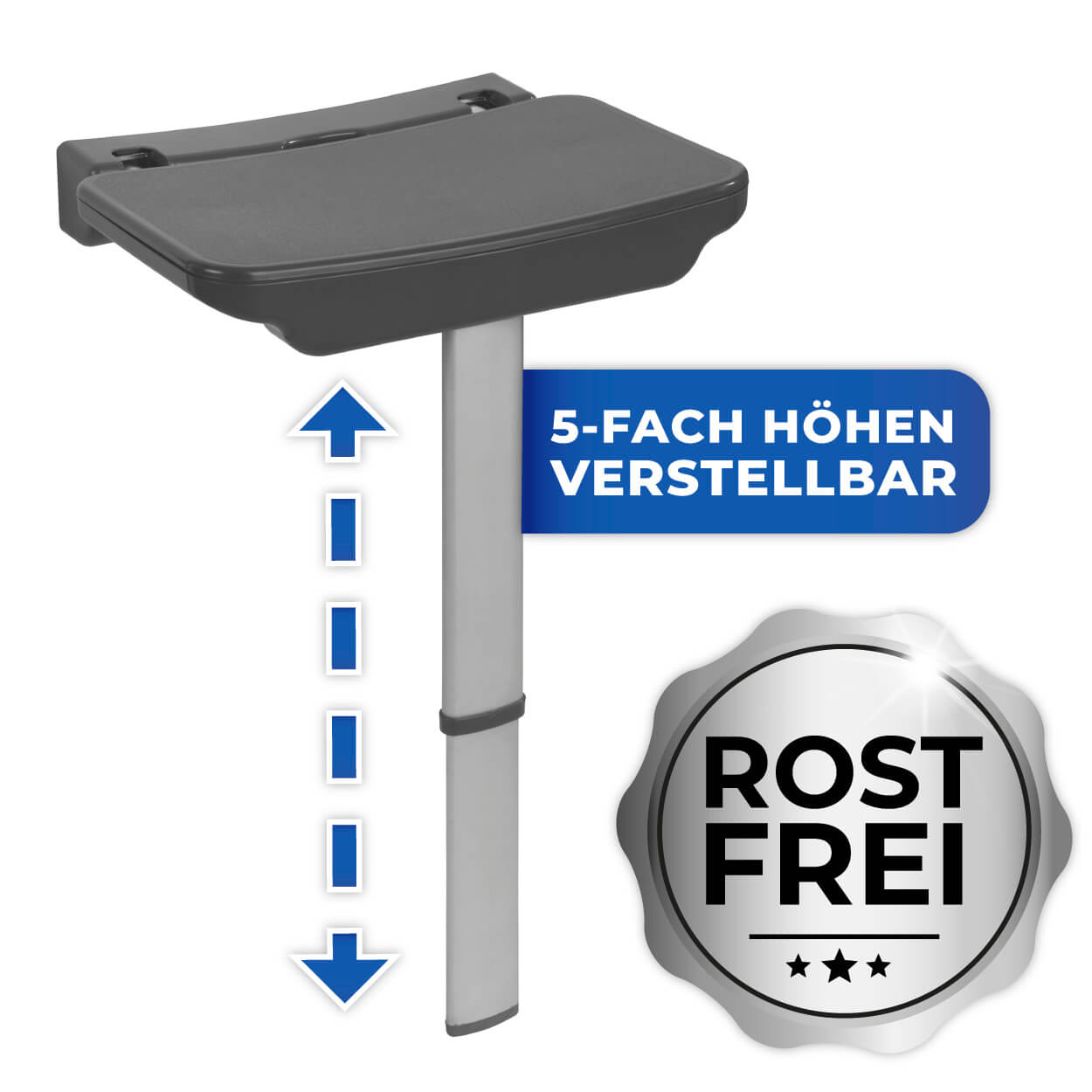 Duschklappsitz Secura Premium, 120 kg Tragkraft