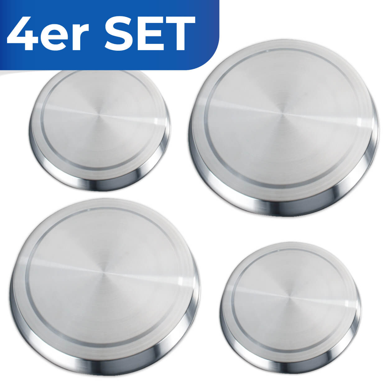 Herd-Abdeckplatten Edelstahl 4er Set, rostfrei