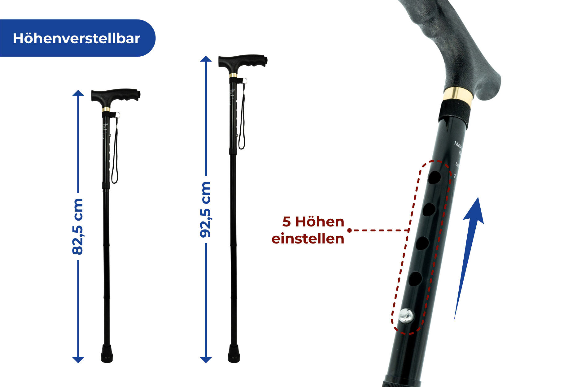 Spazierstock faltbar mit LED-Licht Spazierstock faltbar mit LED-Licht