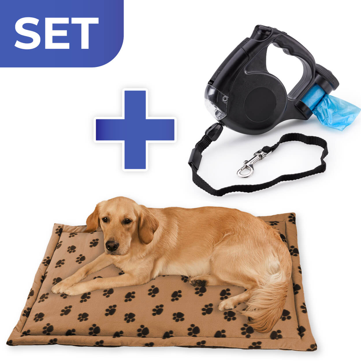 Bester-Freund Set für Ihren Hund mit gemütlicher Decke und praktischer Hundeleine mit LED-Licht Bester-Freund Set für Ihren Hund mit gemütlicher Decke und praktischer Hundeleine mit LED-Licht