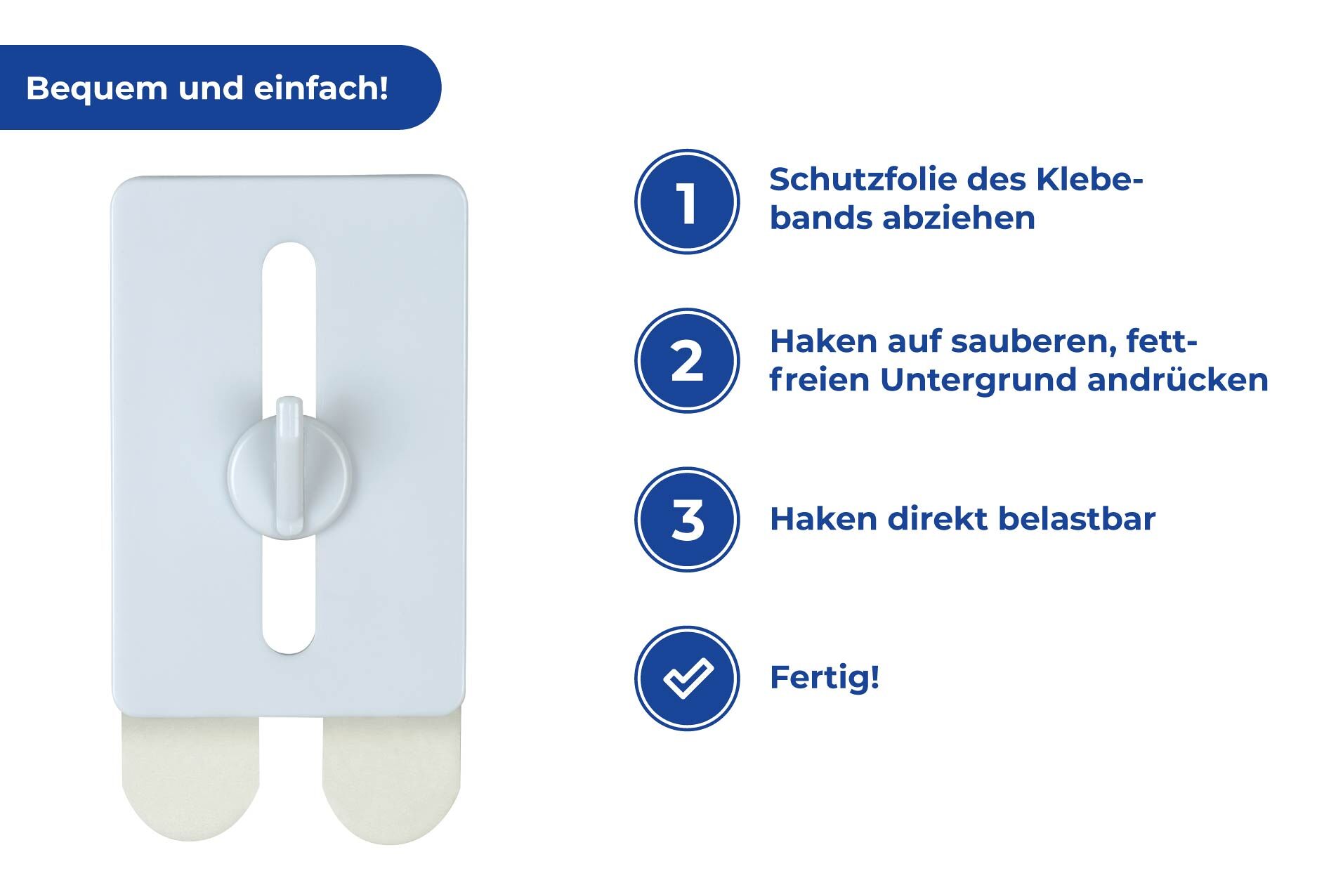 Strip-it® Selbstklebender Nagel 2er Set, selbstklebende Wandhaken