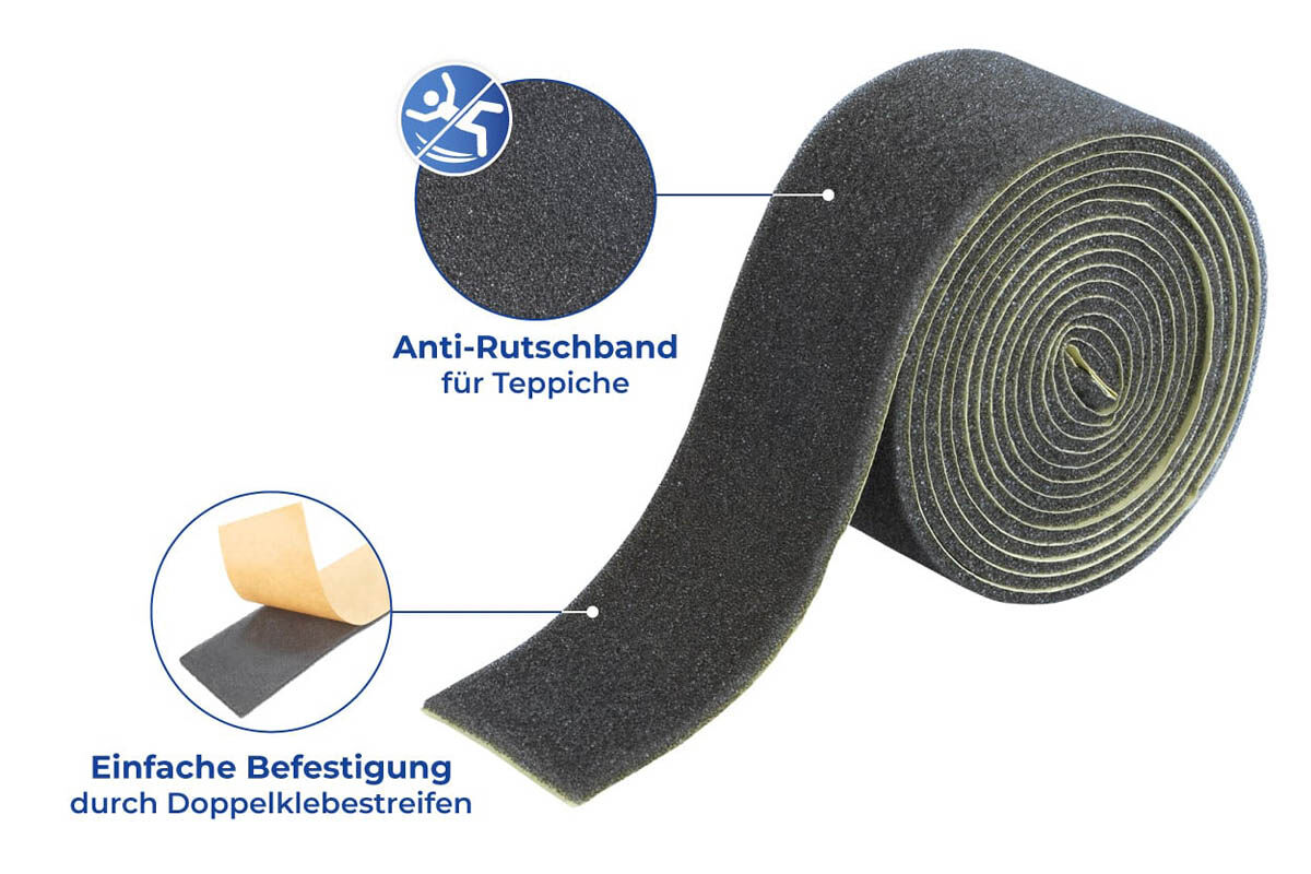 Antirutsch-Teppichband 4 x 200 cm, 6er-Set