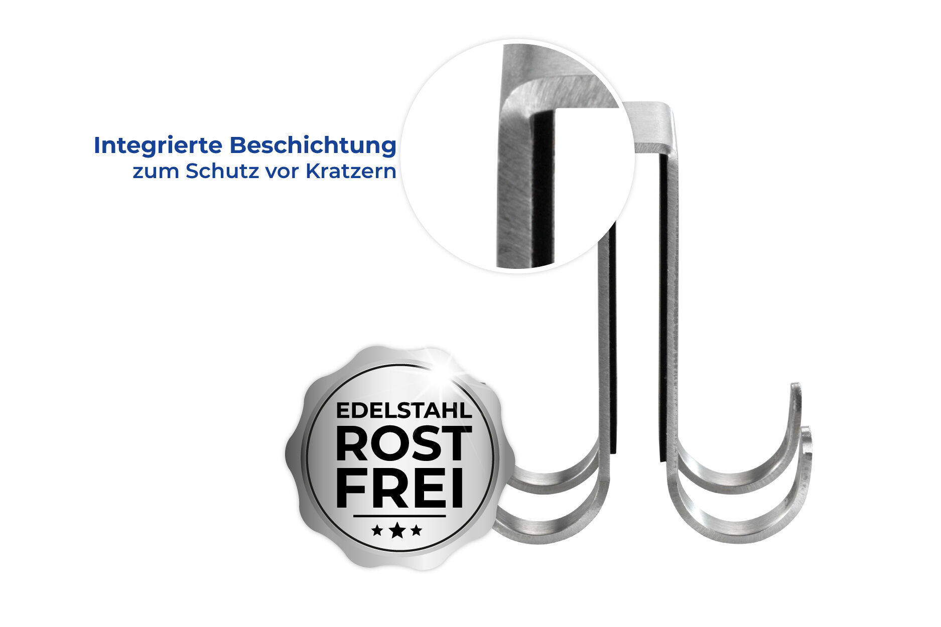 Doppel-Duschhaken Vieste Duo, Edelstahl rostfrei, matt