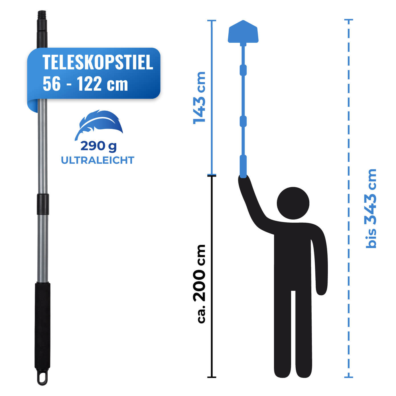 Multiflex-Wischer inkl. Teleskopstiel