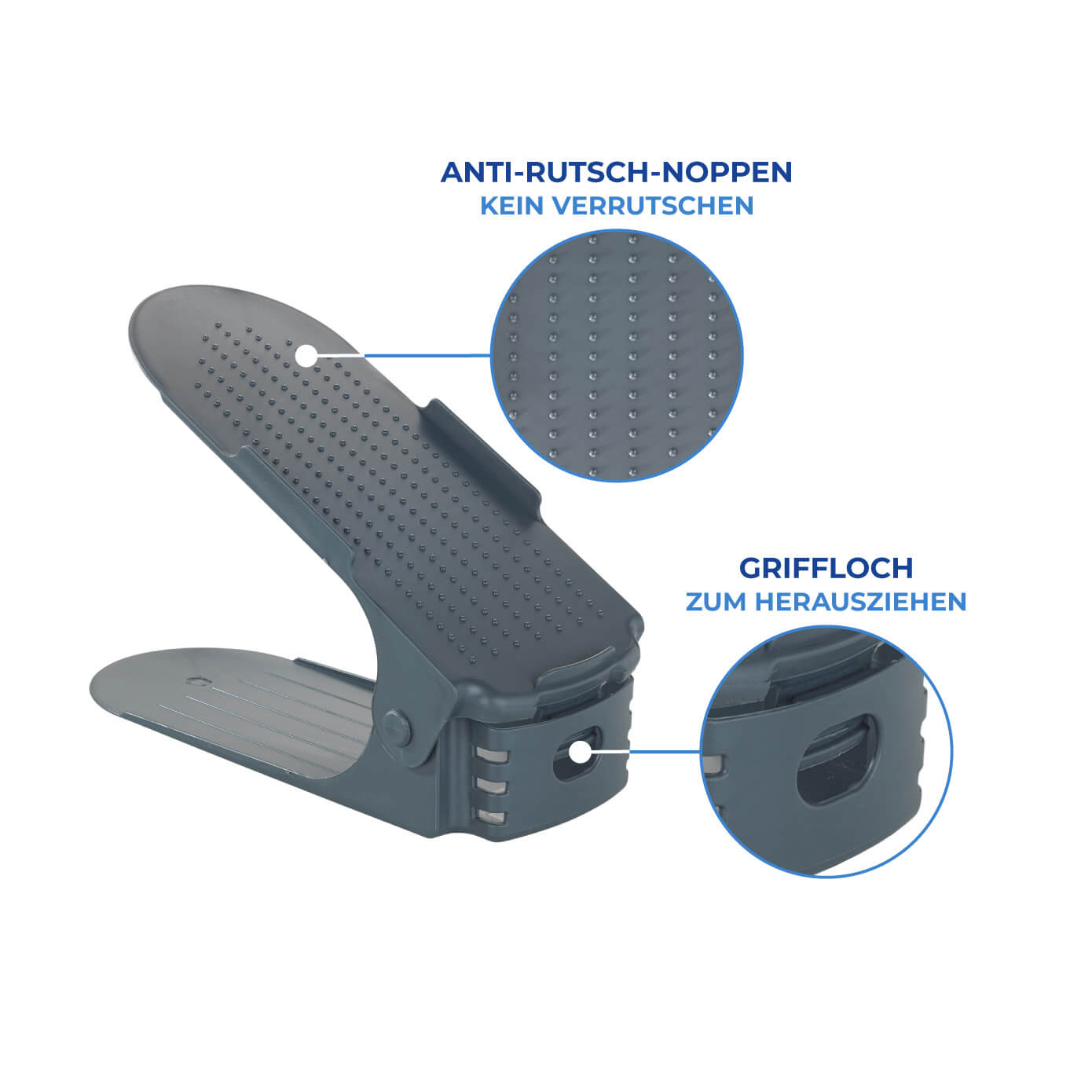 Schuhhalter höhenverstellbar grau 8er Schuhhalter höhenverstellbar grau 8er