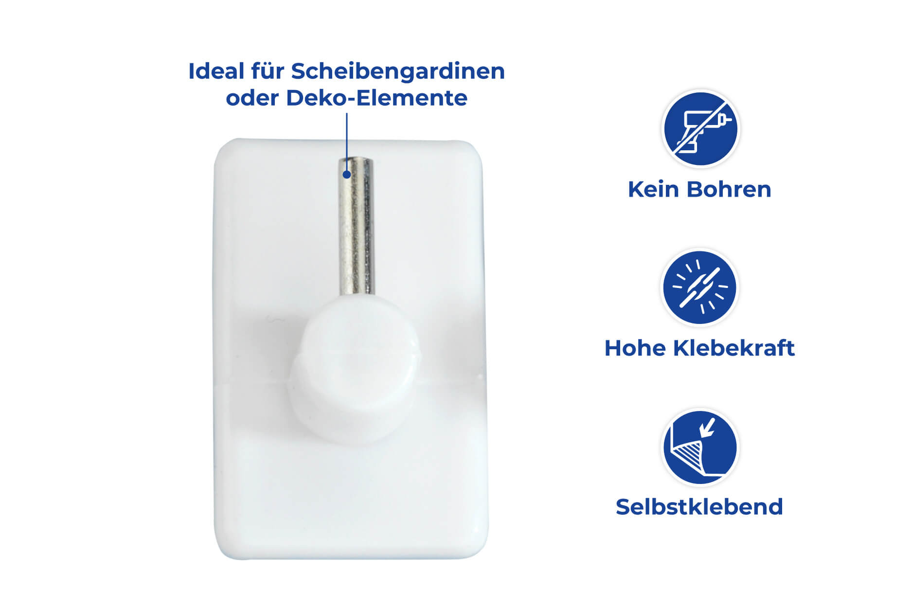 Gardinenhaken Weiß, 4er Set