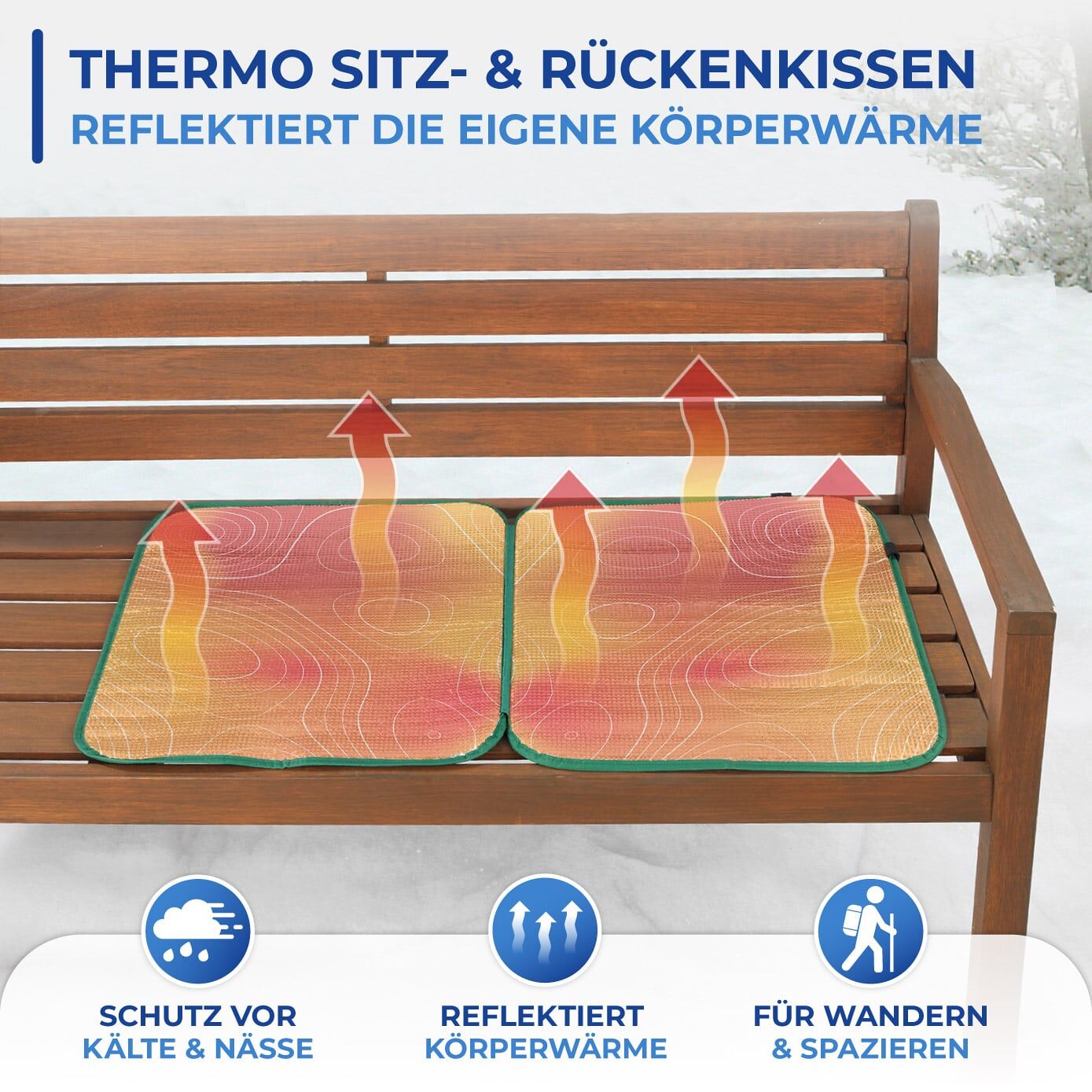 Thermo Sitz-& Rückenkissenkissen XL 2er Set