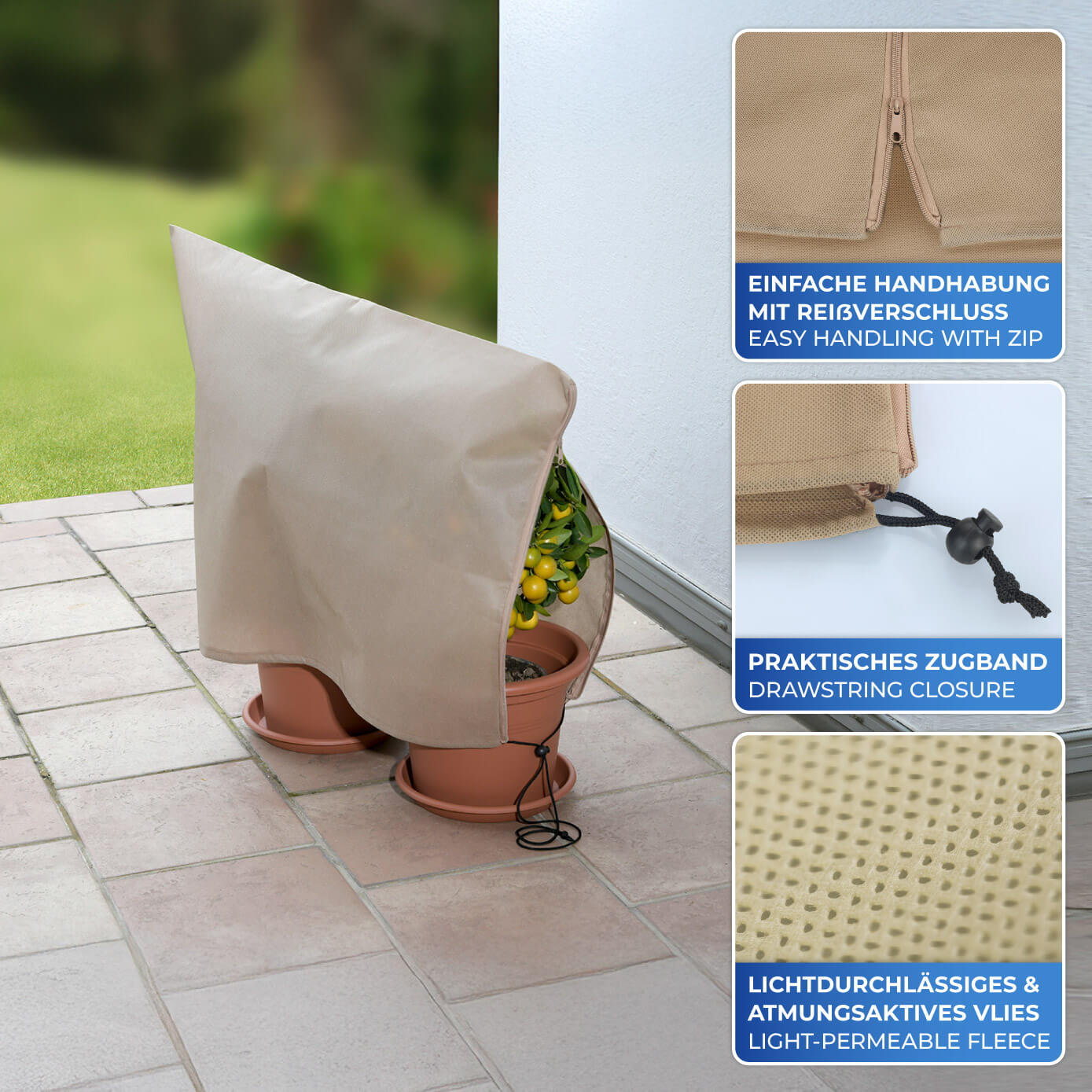 Plant protection beige, 80x60cm