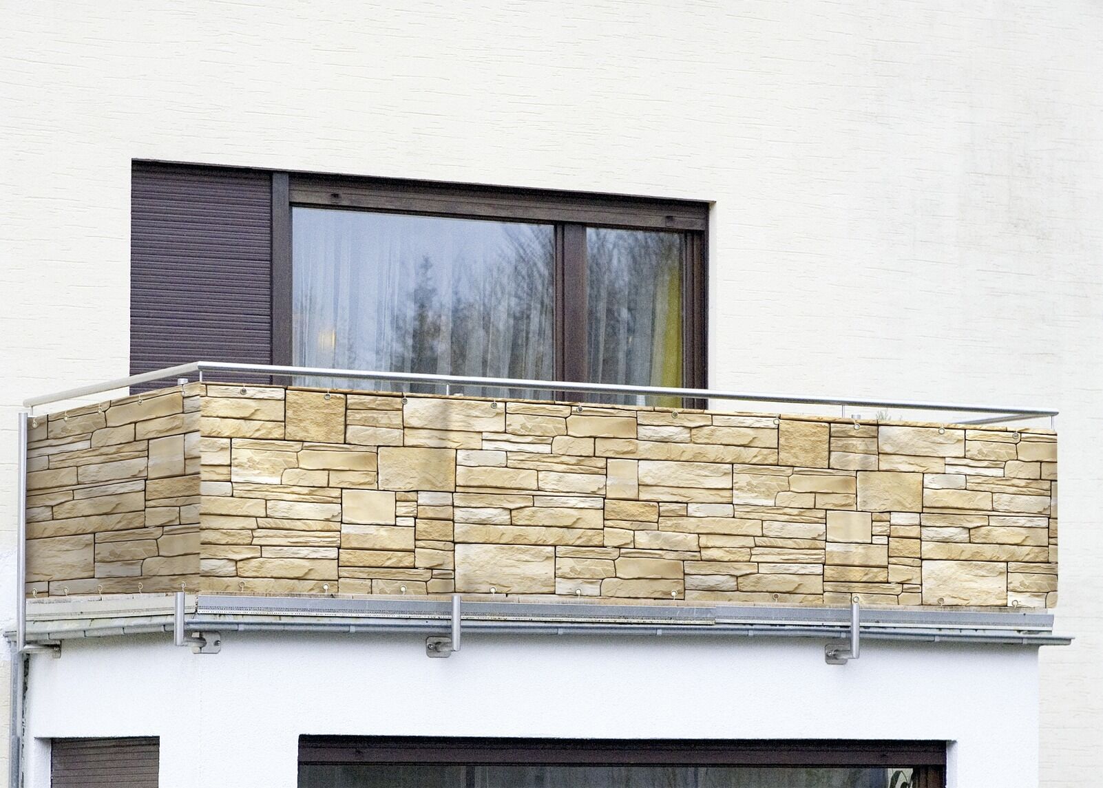 Balkon-Sichtschutz Mauer, 5 m