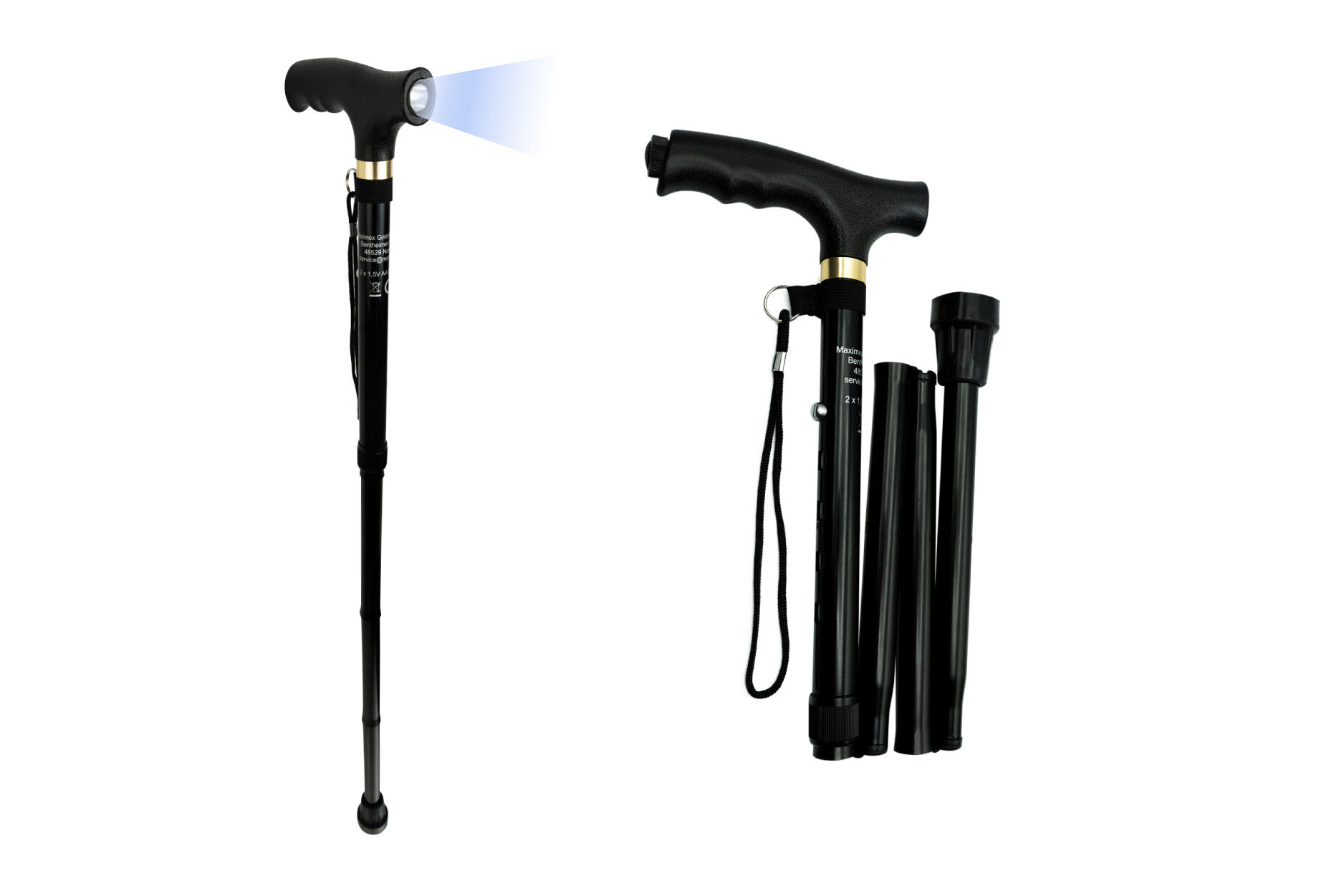 Spazierstock faltbar mit LED-Licht Spazierstock faltbar mit LED-Licht