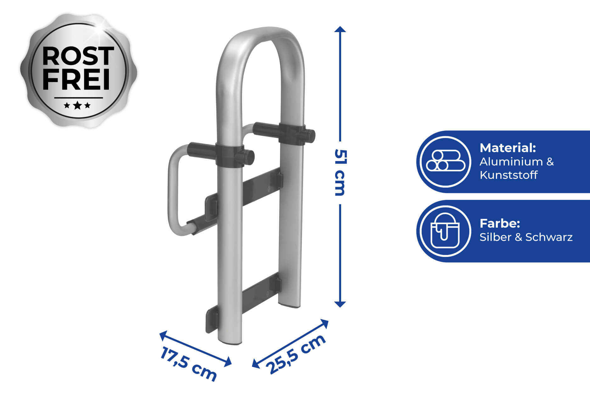 Badewannen-Einstiegshilfe Secura Premium, verstellbar, bis 150 kg belastbar