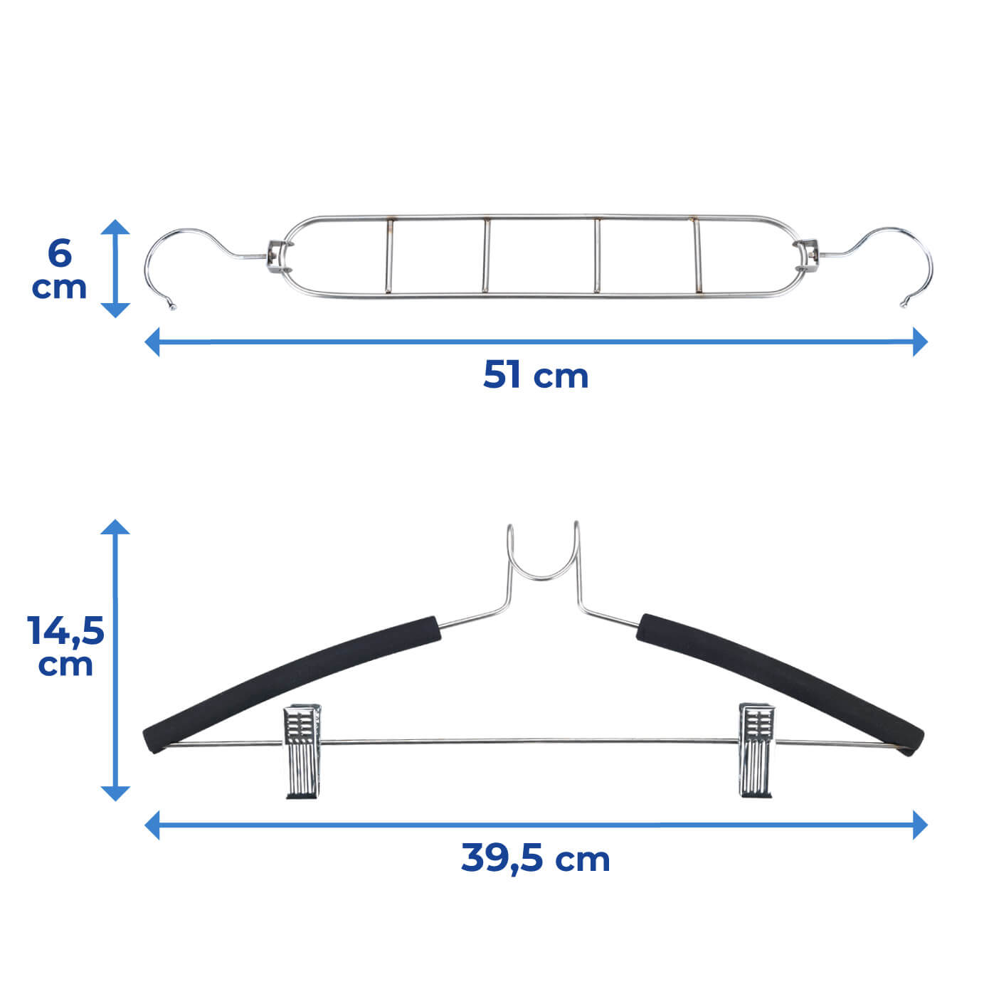 Raumspar-System für Kleiderbügel, 5 teilig