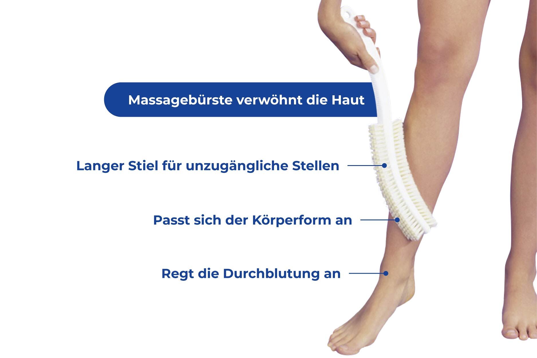 Massagebürste mit seidenweichen Borsten Massagebürste mit seidenweichen Borsten