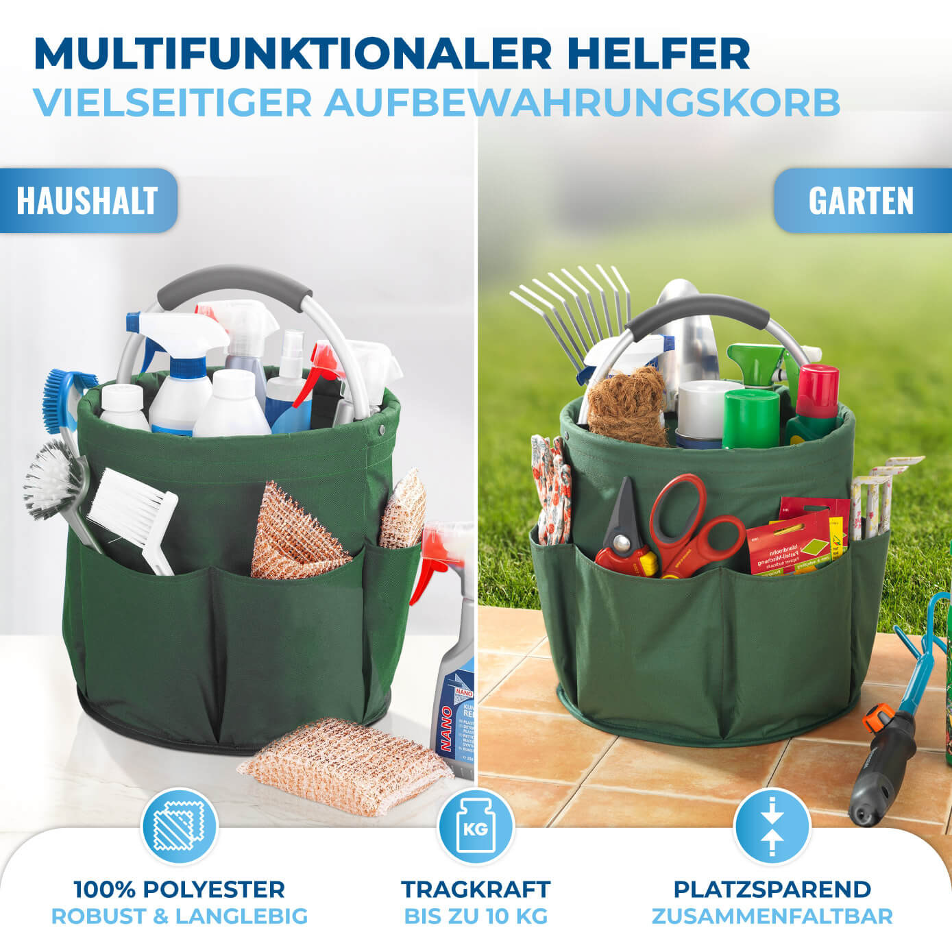 Universal-Reinigungs-Caddy Grün, 2er Set