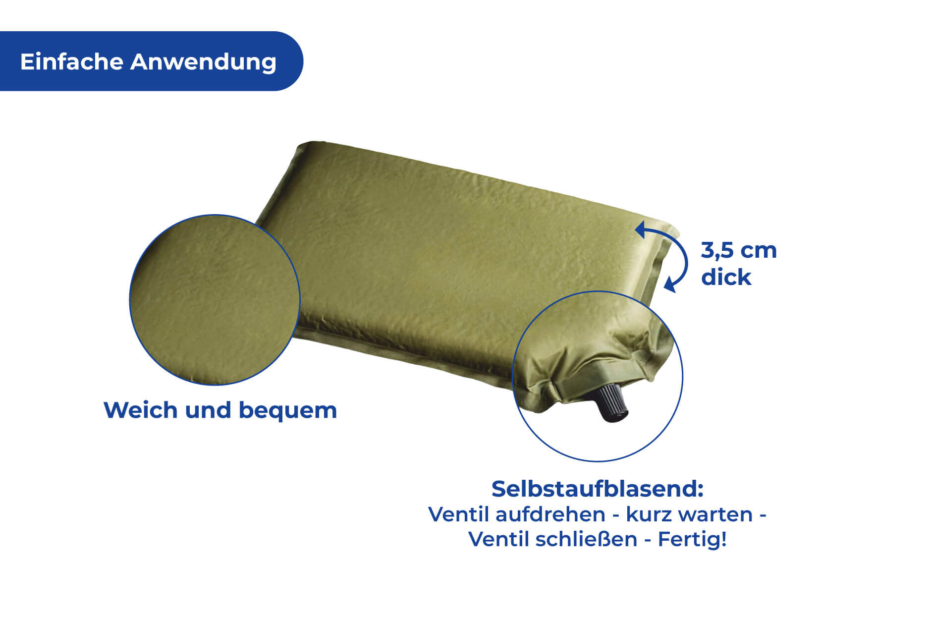Mobiles Sitzkissen aufblasbar, grün Mobiles Sitzkissen aufblasbar, grün