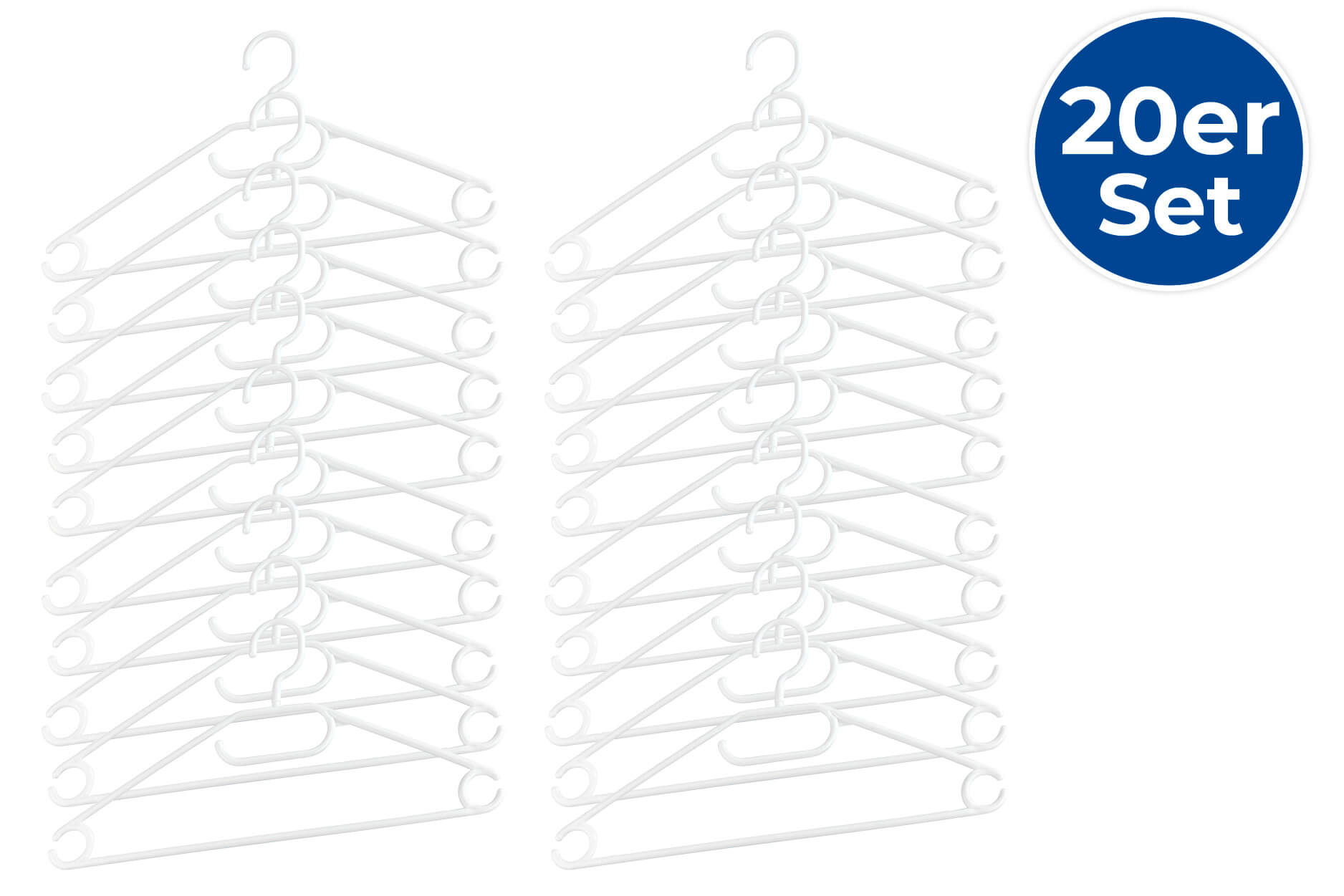 Kleiderbügel Easy weiß, 20er Set