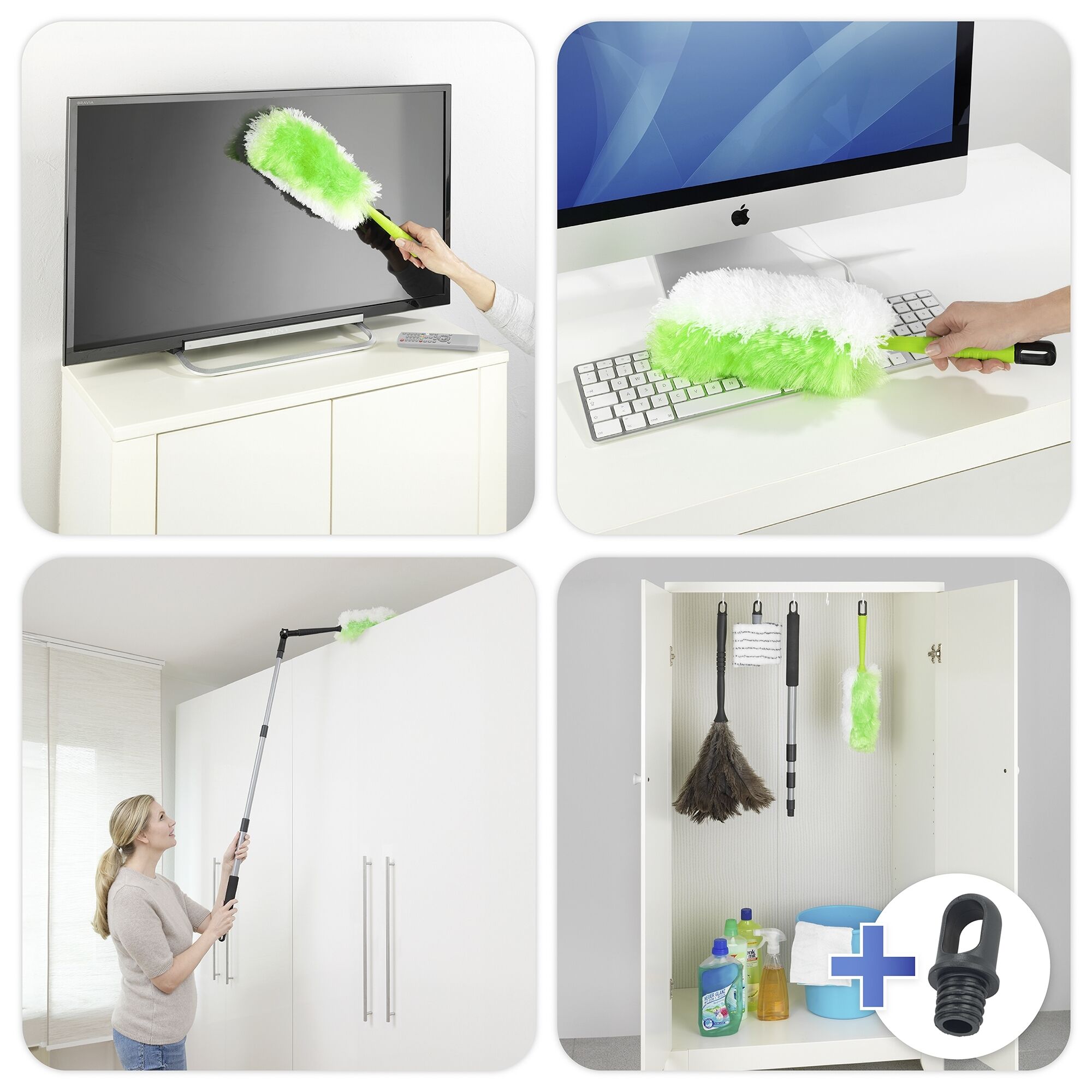 Staubwedel inkl. Teleskopstiel knickbar 2in1