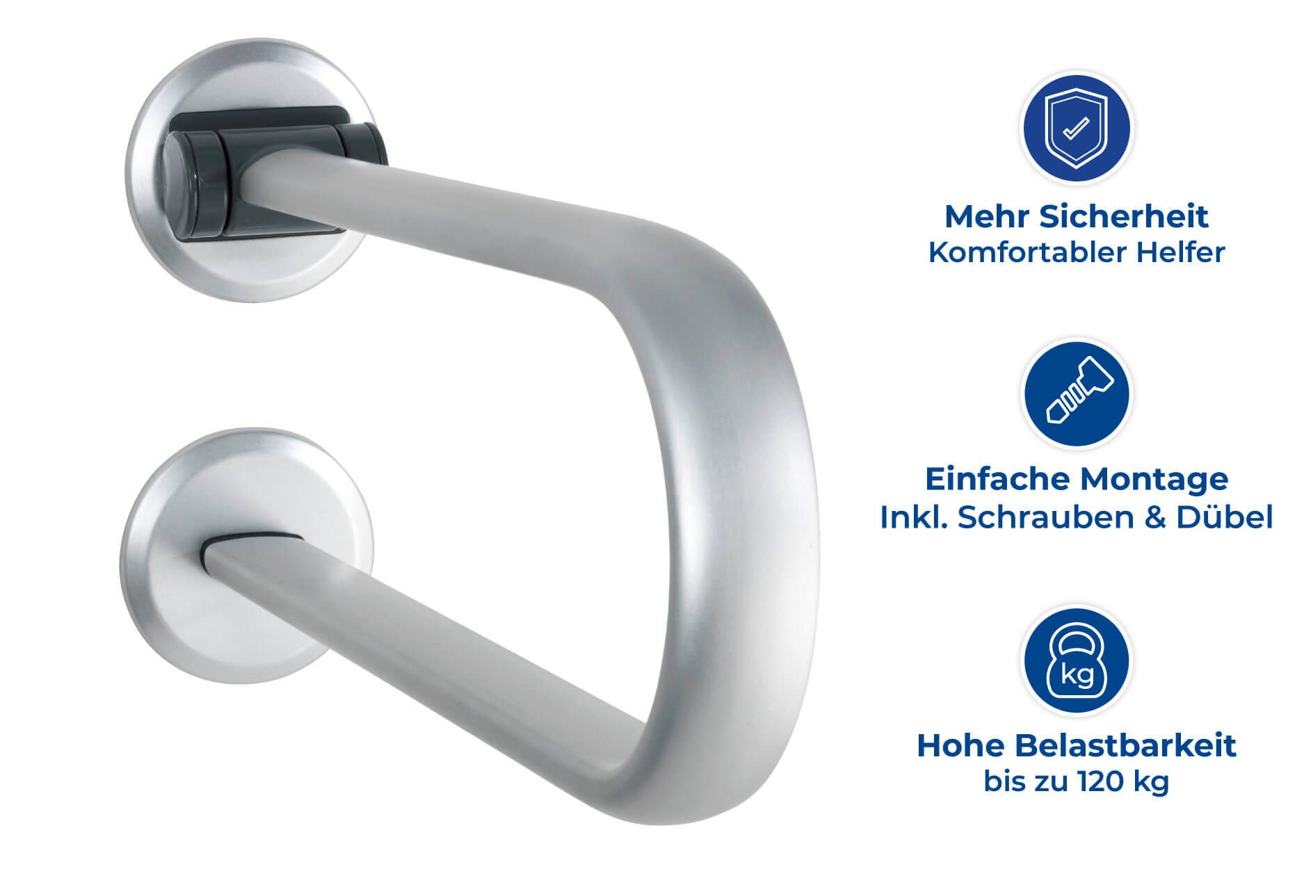 Badstützgriff klappbar Secura Premium, bis 120 kg belastbar