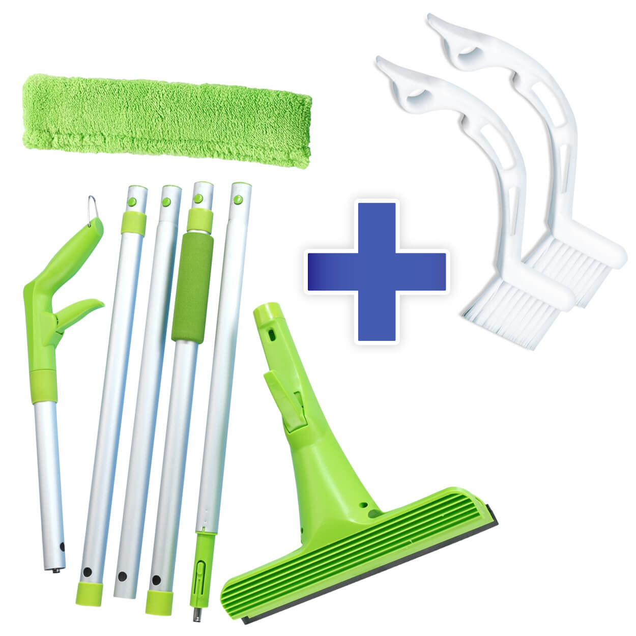 Fensterputzset mit Sprüh-Fensterwischer und Reinigungsbürste für Tür- und Fensterritzen Fensterputzset mit Sprüh-Fensterwischer und Reinigungsbürste für Tür- und Fensterritzen