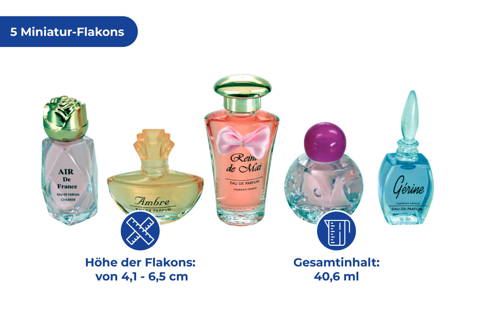 Parfum Miniatur Flakons 5-teiliges Duft-Potpourri, 41 ml